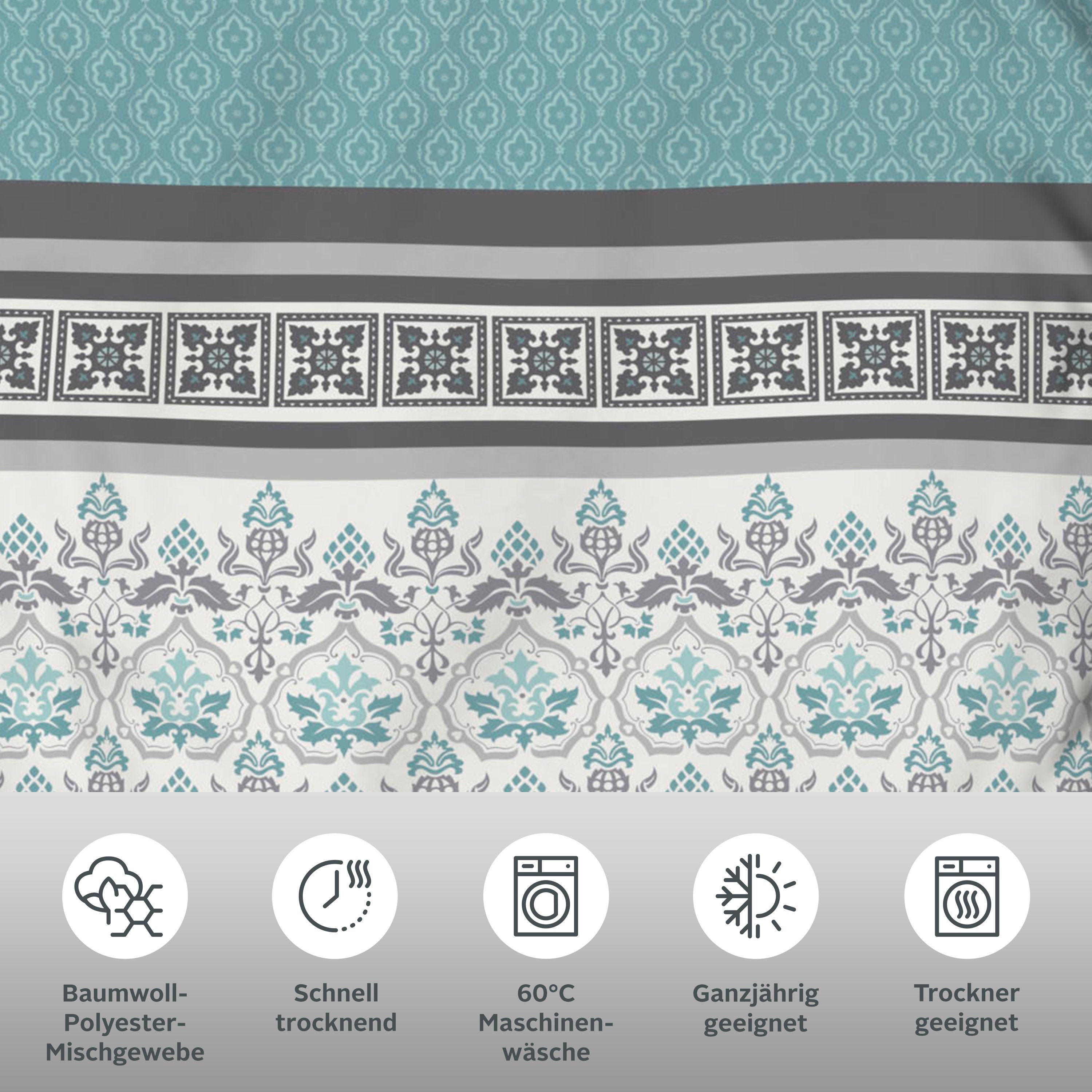 OTTO home Bettwäsche Cremona, Polycotton recycelt, romantische Bettwäsche in verschiedenen Qualitäten, ab Gr. 135x200 cm