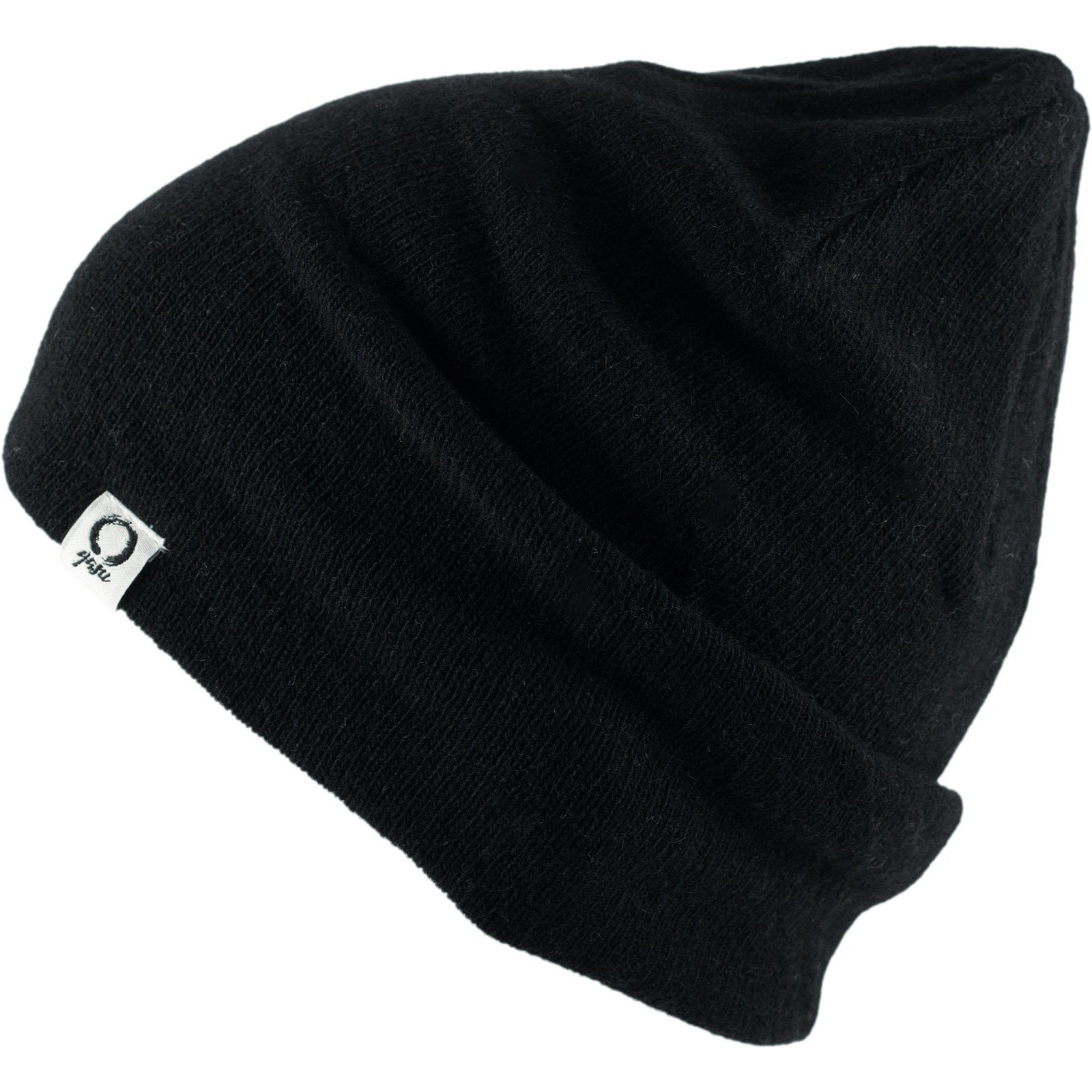 yasu Beanie Wintermütze An Fein Strickmütze Unisex Beanie Mütze Wollmütze Lamm Wolle schwarz