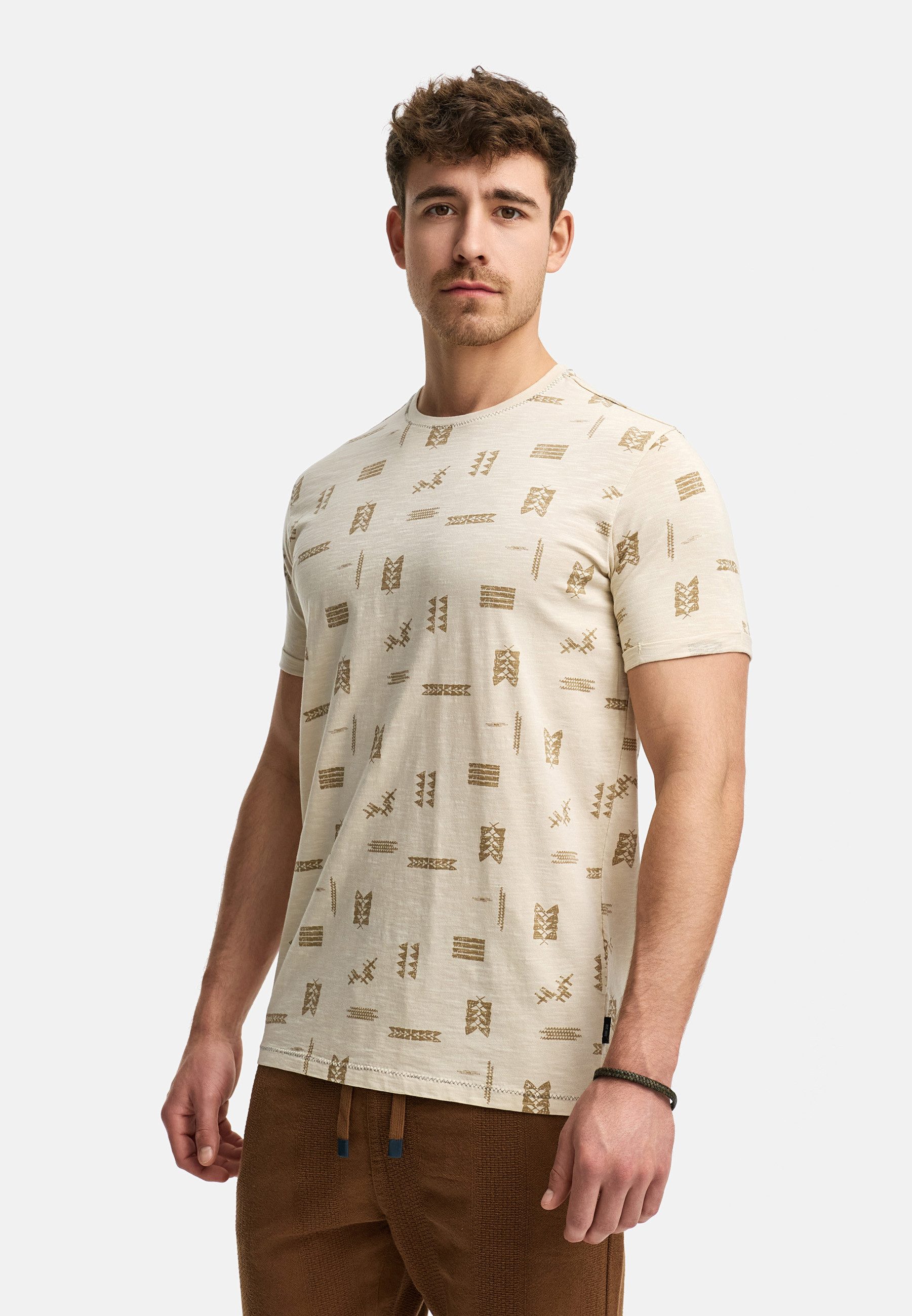 Indicode T-Shirt Herren INAsbjorn Shirt Tee Herrenshirt T-Shirt mit hochwertig verarbeiteten Details