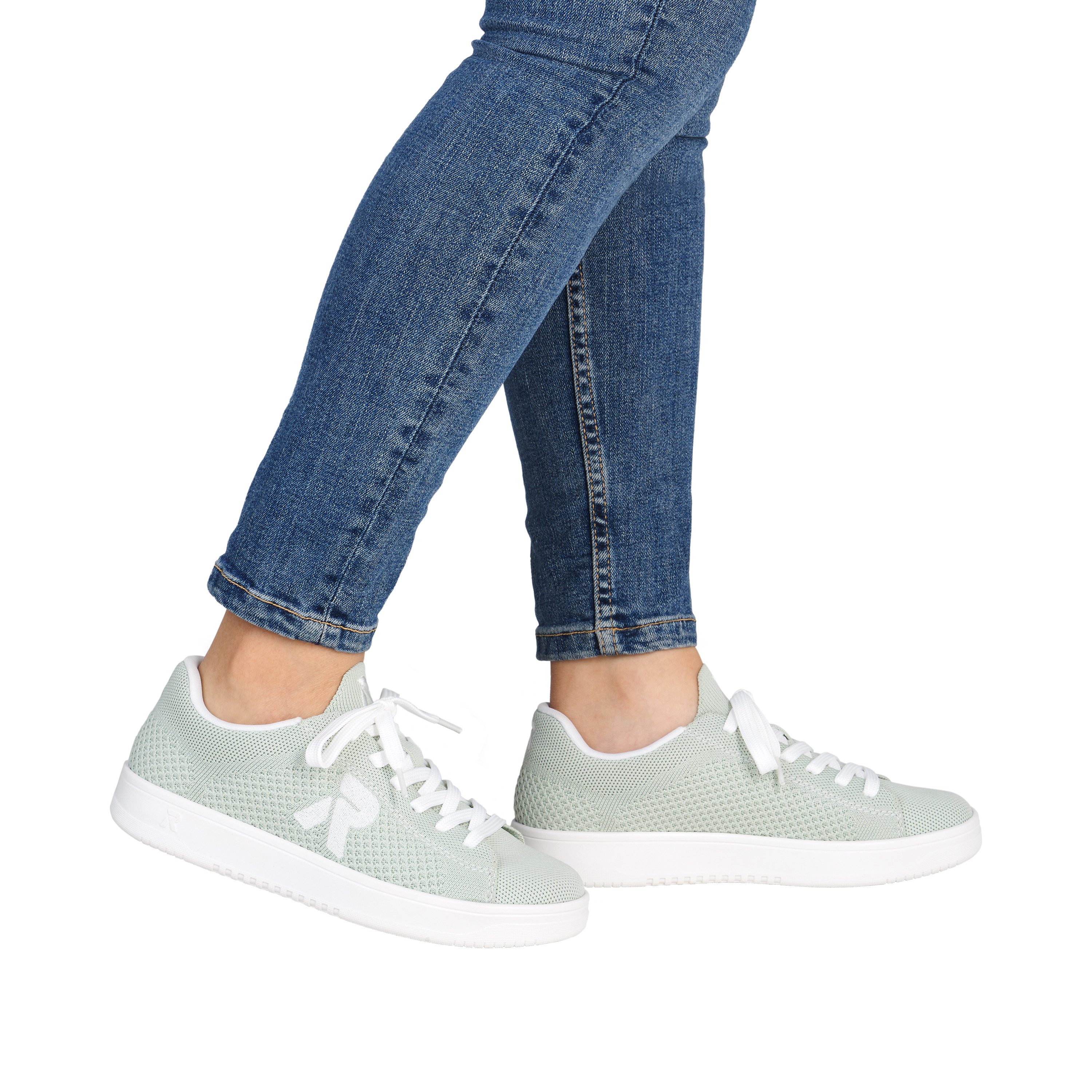 Rieker Sport Plateausneaker Slip-on Sneaker, Halbschuh, Freizeitsneaker mit aufgesetzter Schnürung