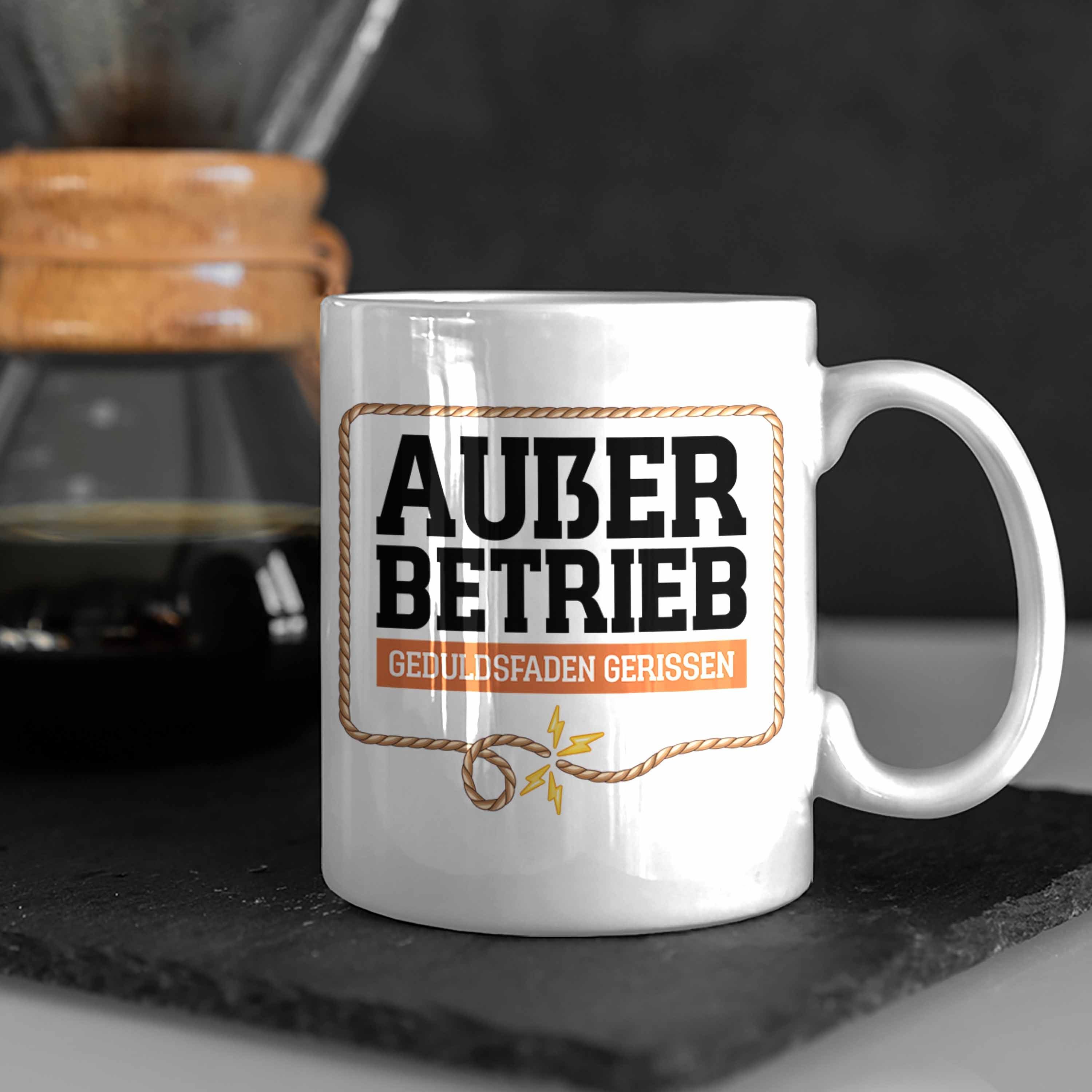 Trendation Tasse - Betrieb Büro Weiss Außer Kollege Kollegin Geduldsfaden Tasse Trendation Gerissen Arbeit Geschenk Lustige Chef Chefin