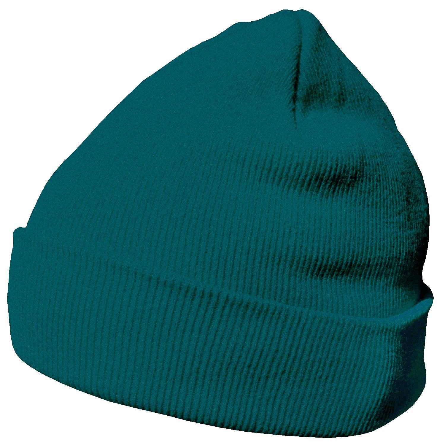 DonDon Beanie Mütze Beanie (Packung, 1-St) Wintermütze, klassisches Design, mit Krempe petrolgrün