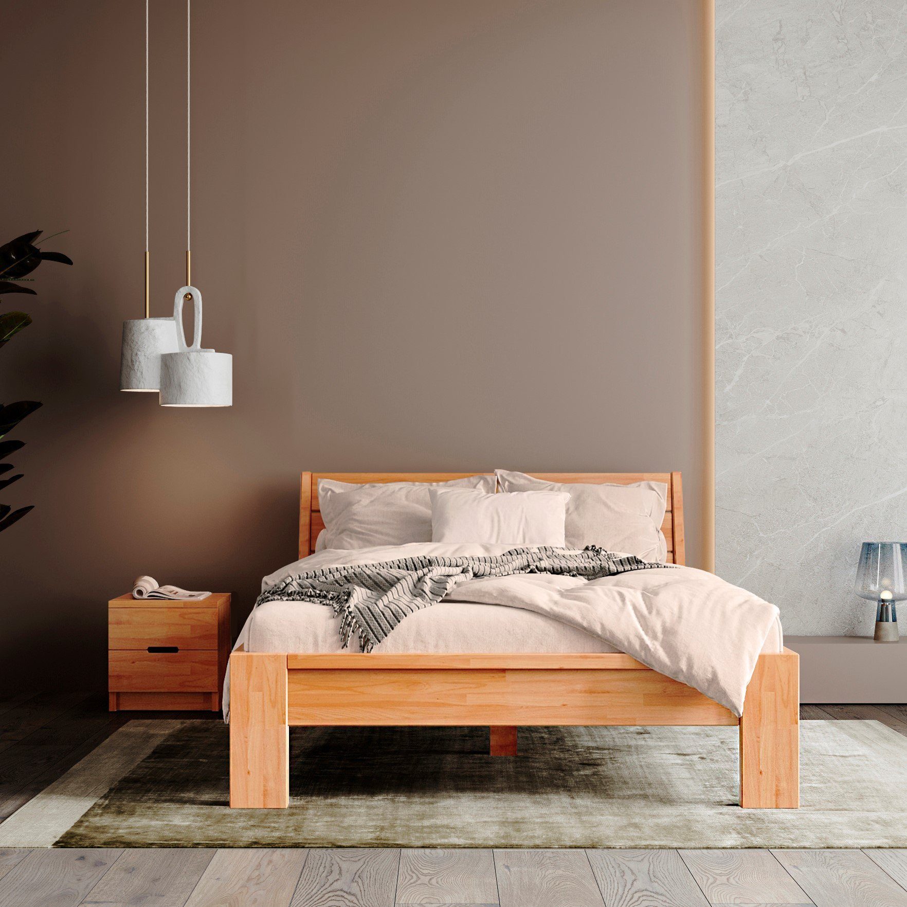 Krok Wood Massivholzbett Alice in Buche günstig online kaufen