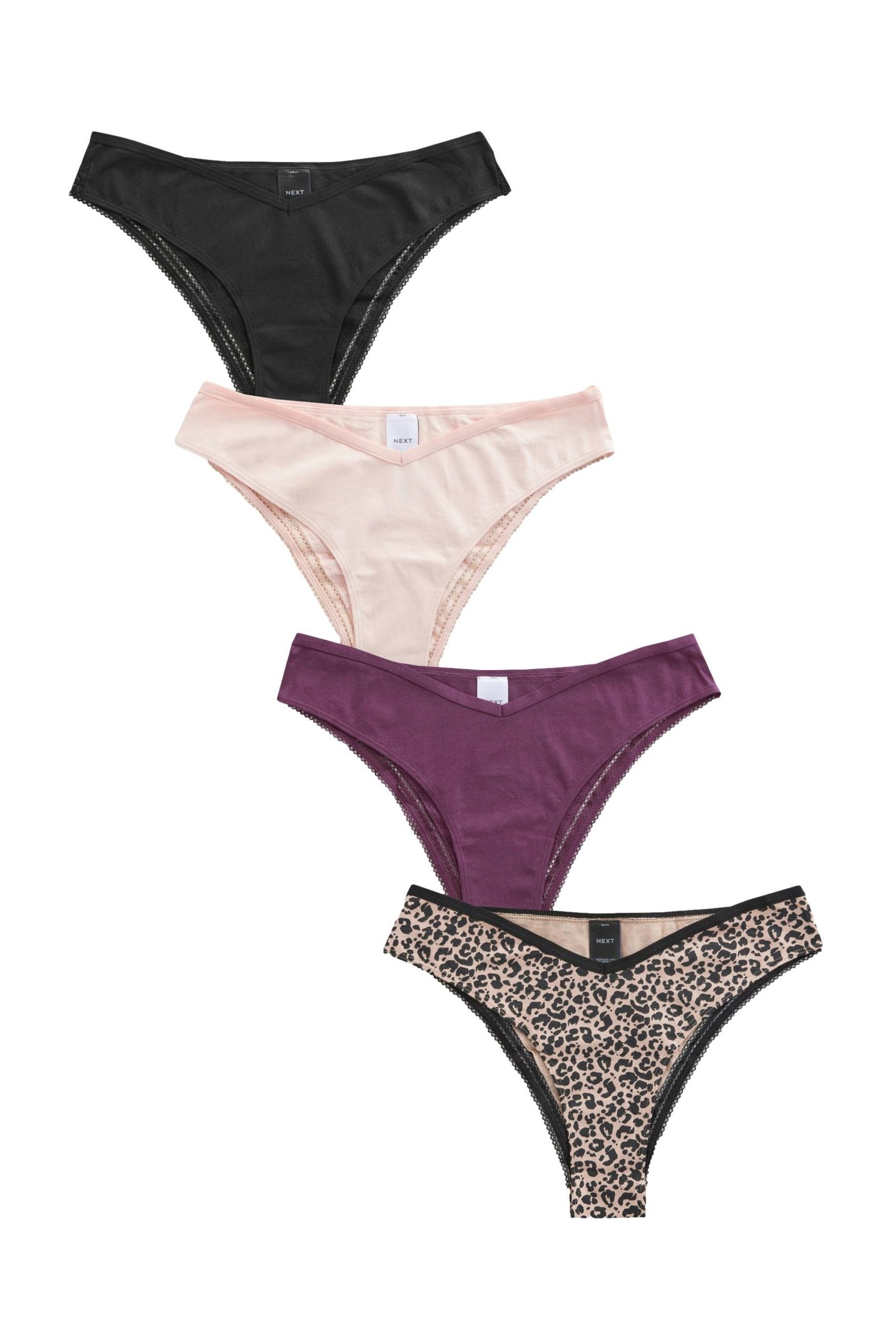 Brasilslip 4er-Pack Geo-Slips mit Spitze, Brazilian