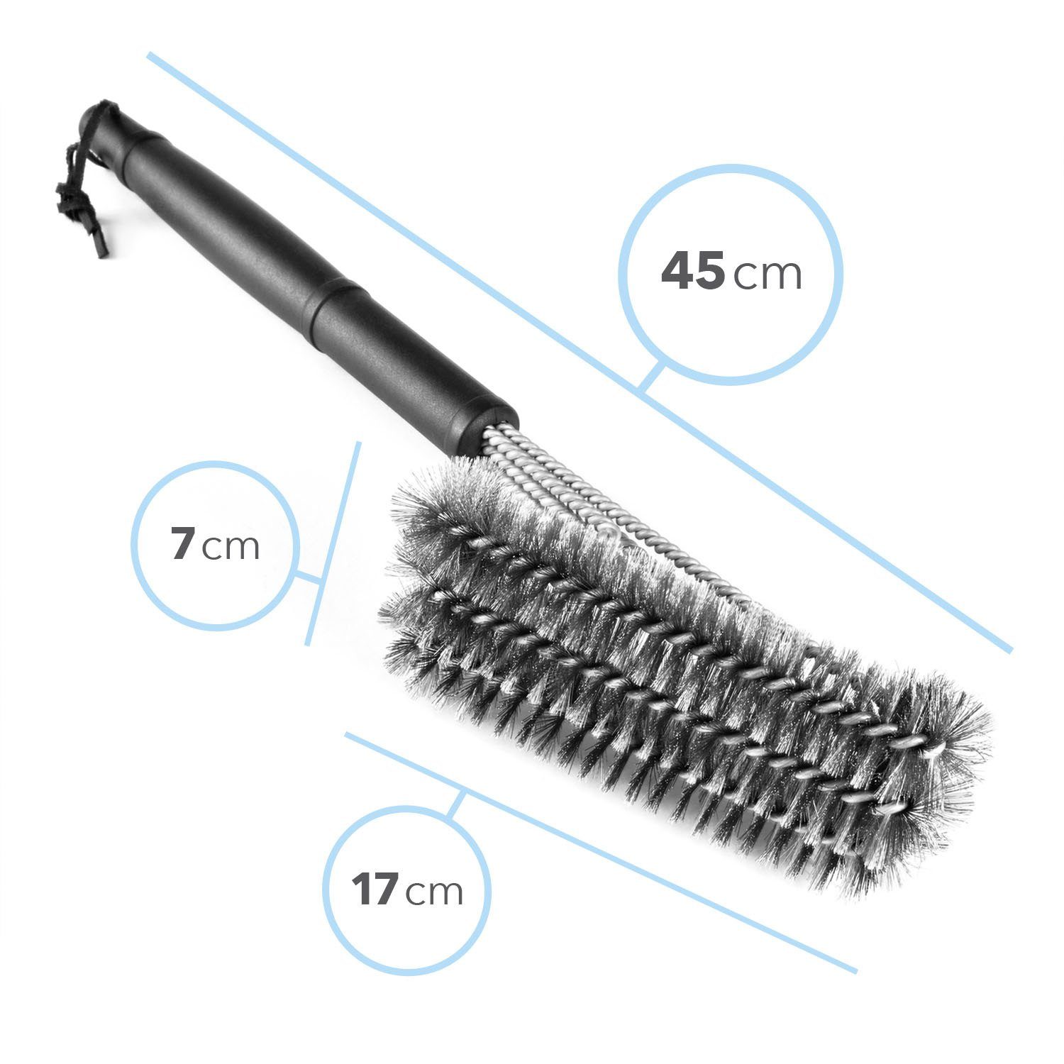 Dimono Grillbürste 360° Grillbürste aus Edelstahl – Hochwertiges BBQ Reinigungswerkzeug, Bürste, Profi, BBQ, (aus Edelstahl), mit Tasche – Bild 3 von 5