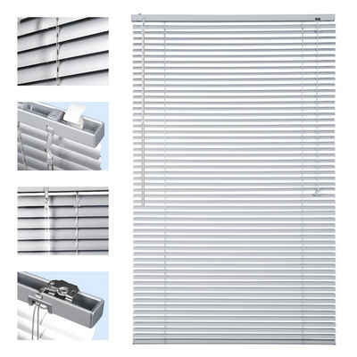 Jalousie Aluminium-Jalousie ohne Bohren, Klemmfix-Jalousie für fenster, Sekey, freihängend, 25mm Alu-Lamellen, mit Bohren, inklusive Montagematerial