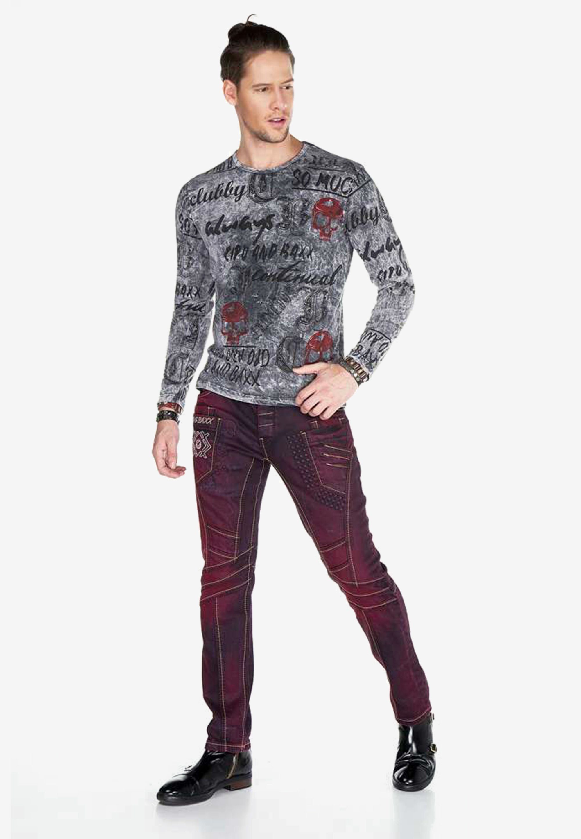 Cipo & Baxx Sweatshirt mit Allover-Prints coolen