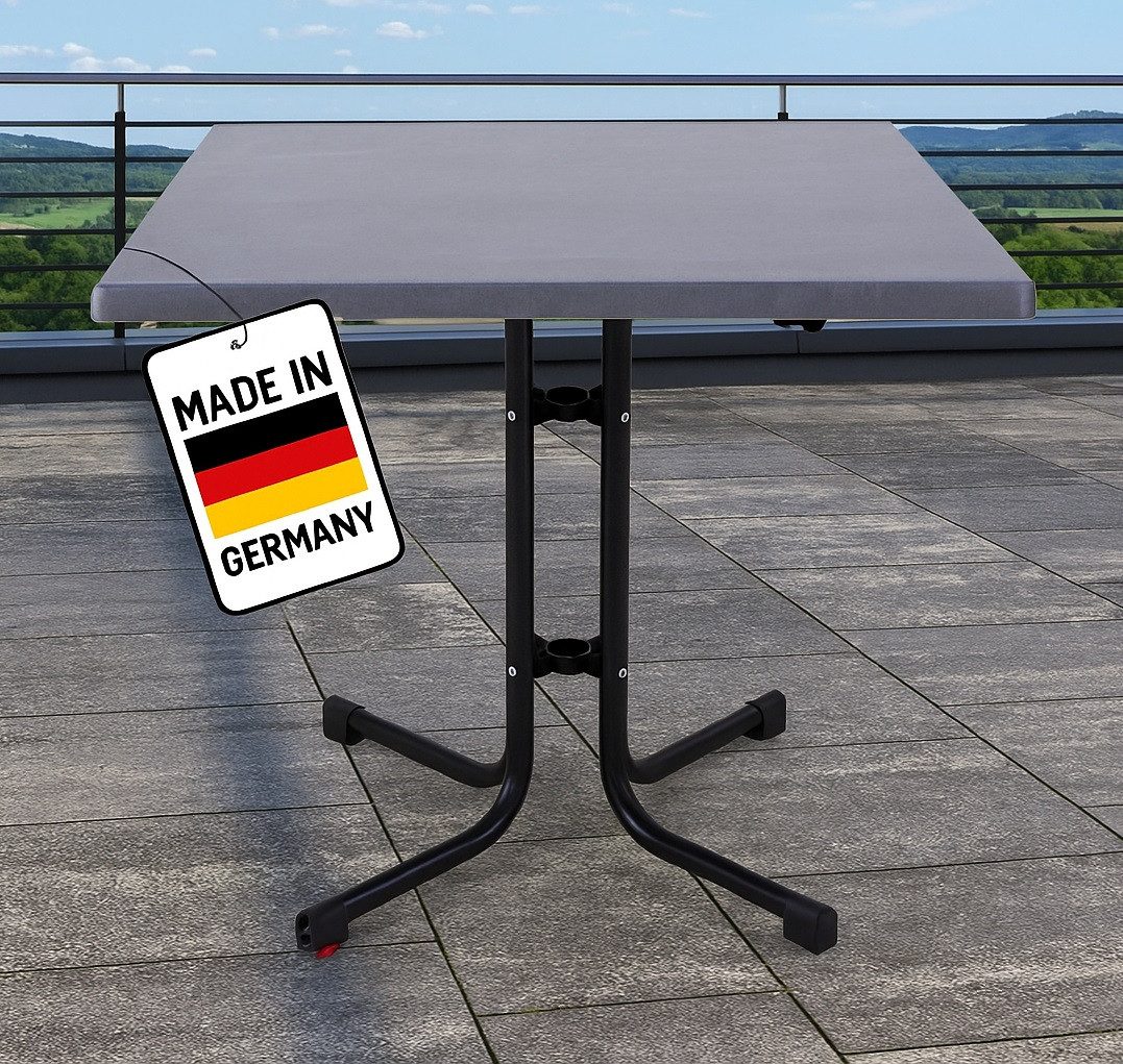 Gardissimo Gartentisch 70 x 70 cm Klapptisch Balkontisch wetterfest klappbar (Packung, 1 Tisch), Made in Germany klappbar wetterfest
