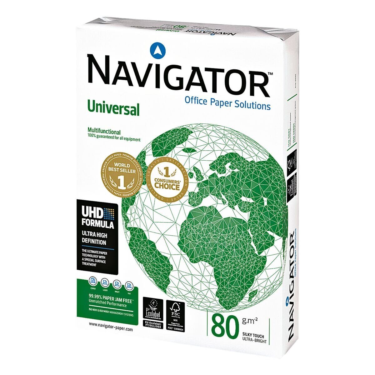 NAVIGATOR Druckerpapier Universal, Format DIN g/m², Blatt 500 A4, 169 CIE, 80