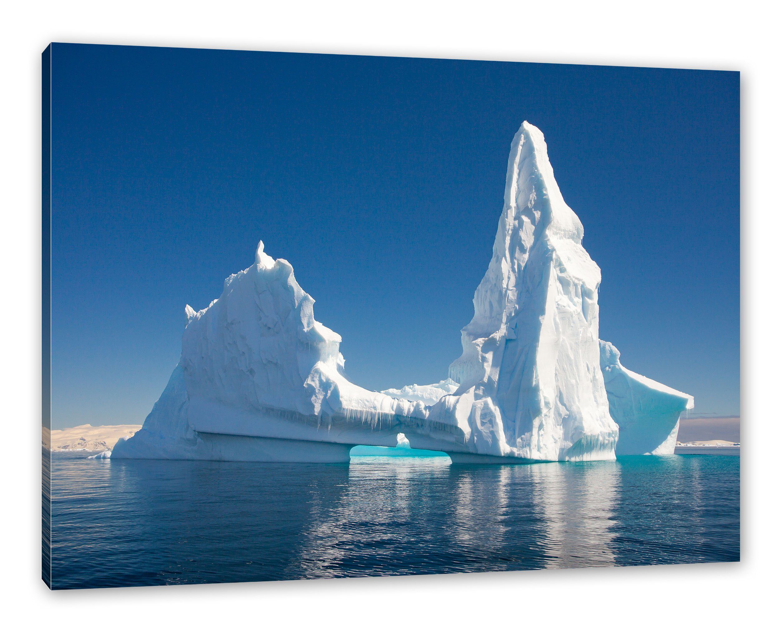 Pixxprint Leinwandbild Riesiger kunstvoller Eisberg, Riesiger kunstvoller Eisberg (1 St), Leinwandbild fertig bespannt, inkl. Zackenaufhänger