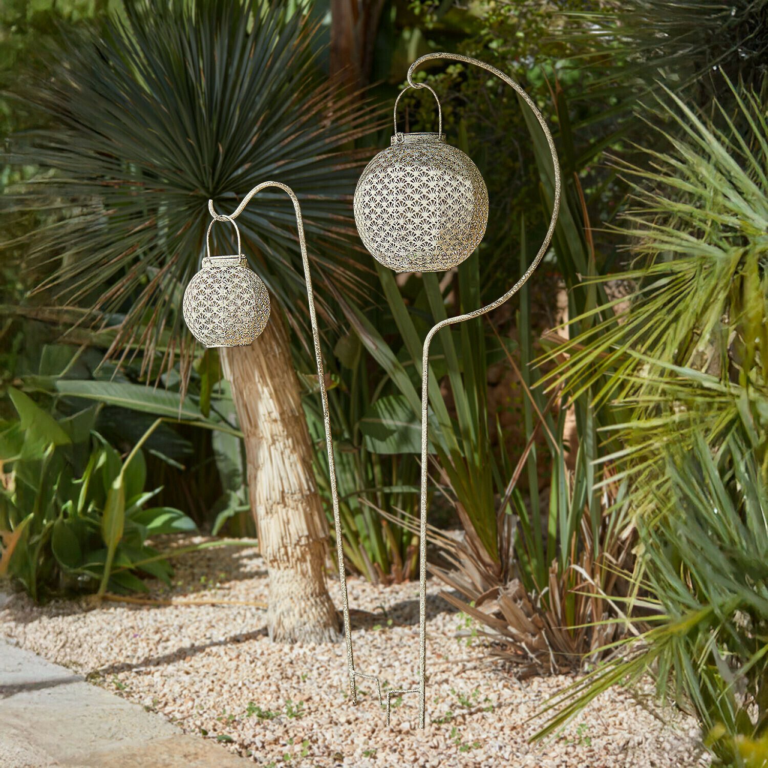 Mirabeau Gartenstecker Gartenstab 2er Set Omirah antikgrau