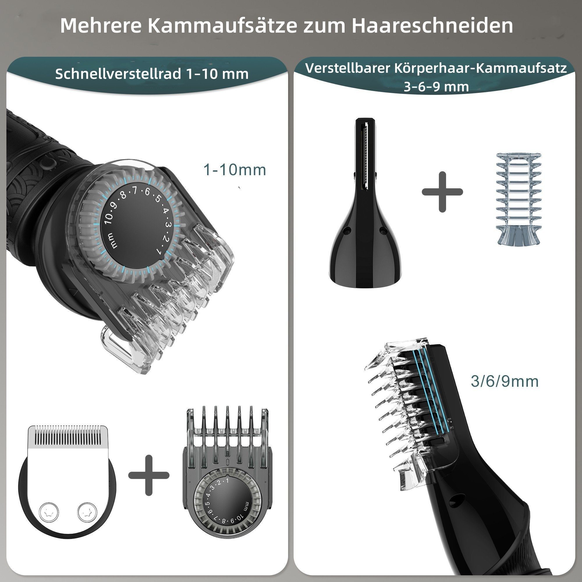 Scttomon Haar- und Bartschneider RFC5618, Multifunktionaler Trimmer 7-in-1 – Bild 5 von 5