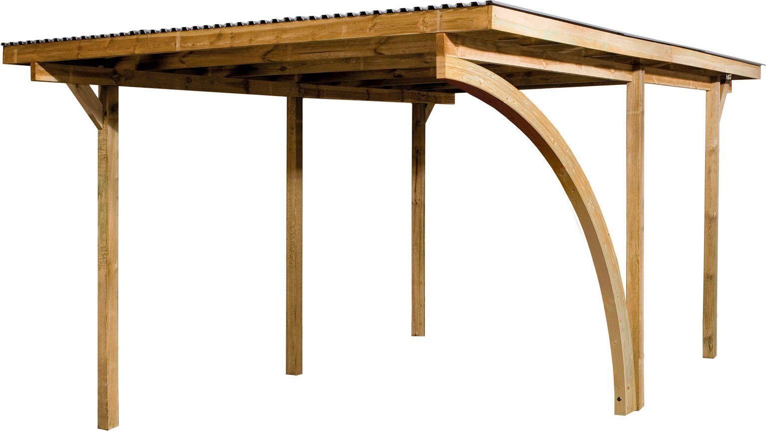 weka Einzelcarport 606 A Gr.1, BxT: 300x500 cm, 217,5 cm Einfahrtshöhe, mit Rundbogen | Carports