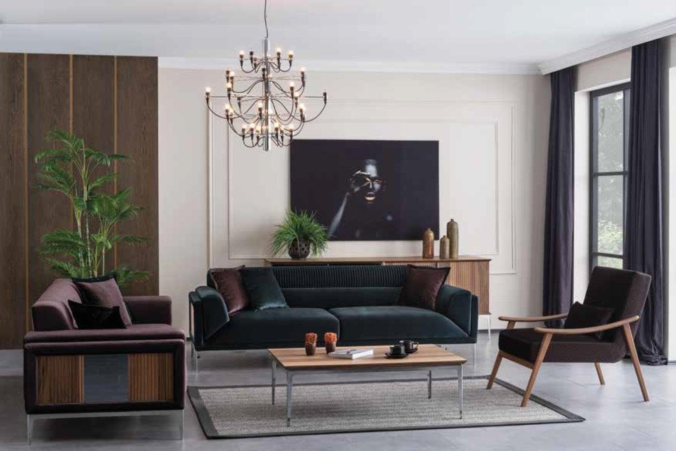 Polstermöbel, JVmoebel Europe in Lila Sofagarnitur Made Neue Sofa Moderne 3+3+1