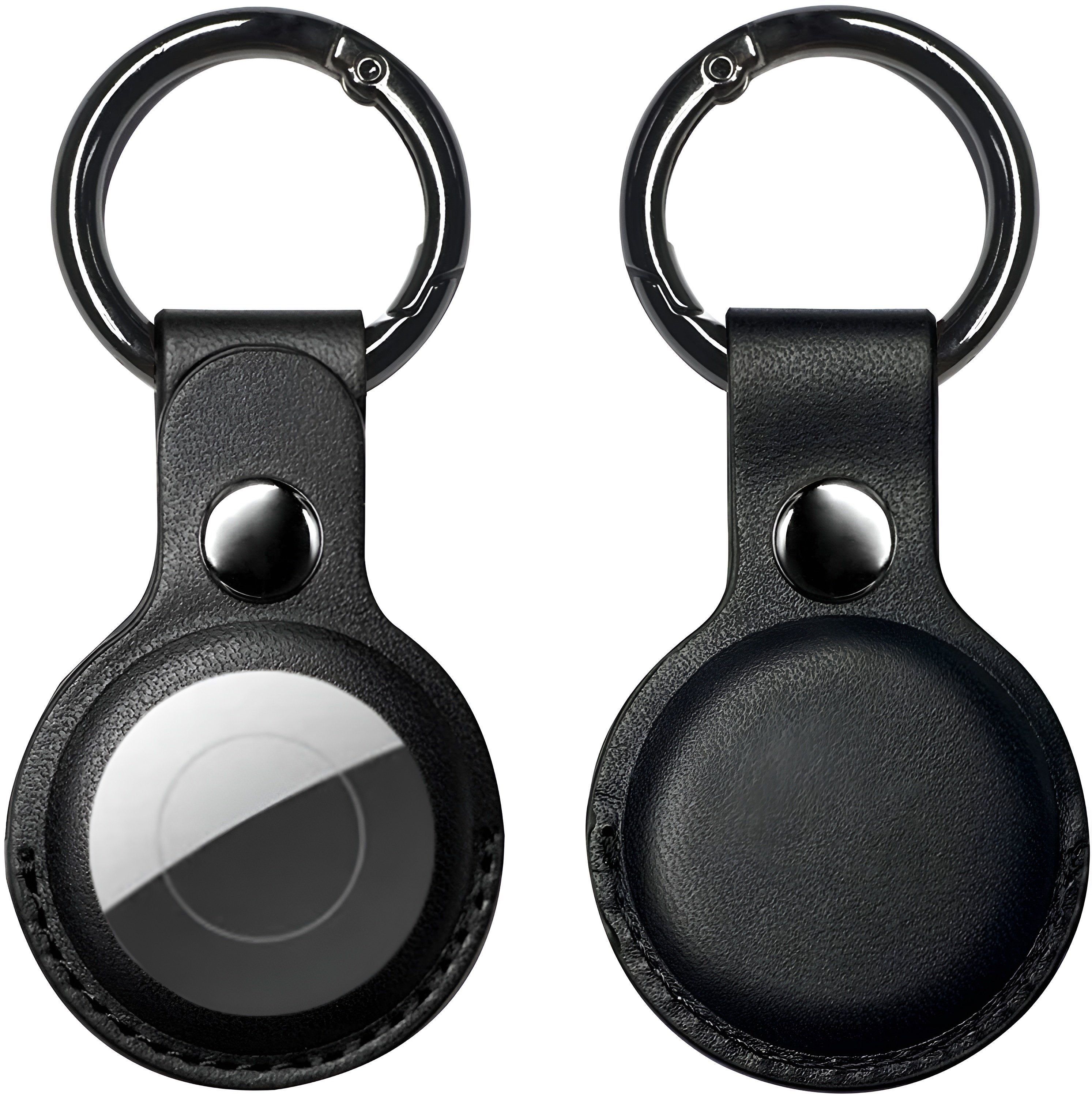4er Set Leder-AirTag-Halter – Handgefertigte Schlüsselanhänger In Braun, Schwarz, Rot, Grün