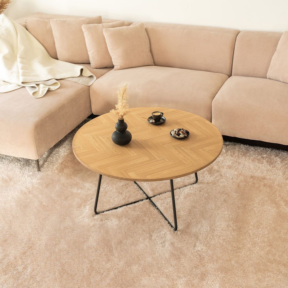 HOME DELUXE Couchtisch rund NOVARA - 88 x 47 cm, Sofatisch, Wohnzimmertisch, Wohnzimmer