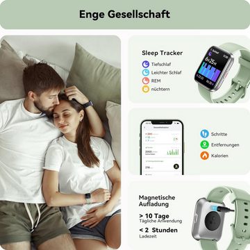 ENOMIR Smartwatch (1.8 Zoll, Android/iOS), Herren-Smartwatch, Damen-Uhr: Telefonfunktion, Farbdisplay, Alexa