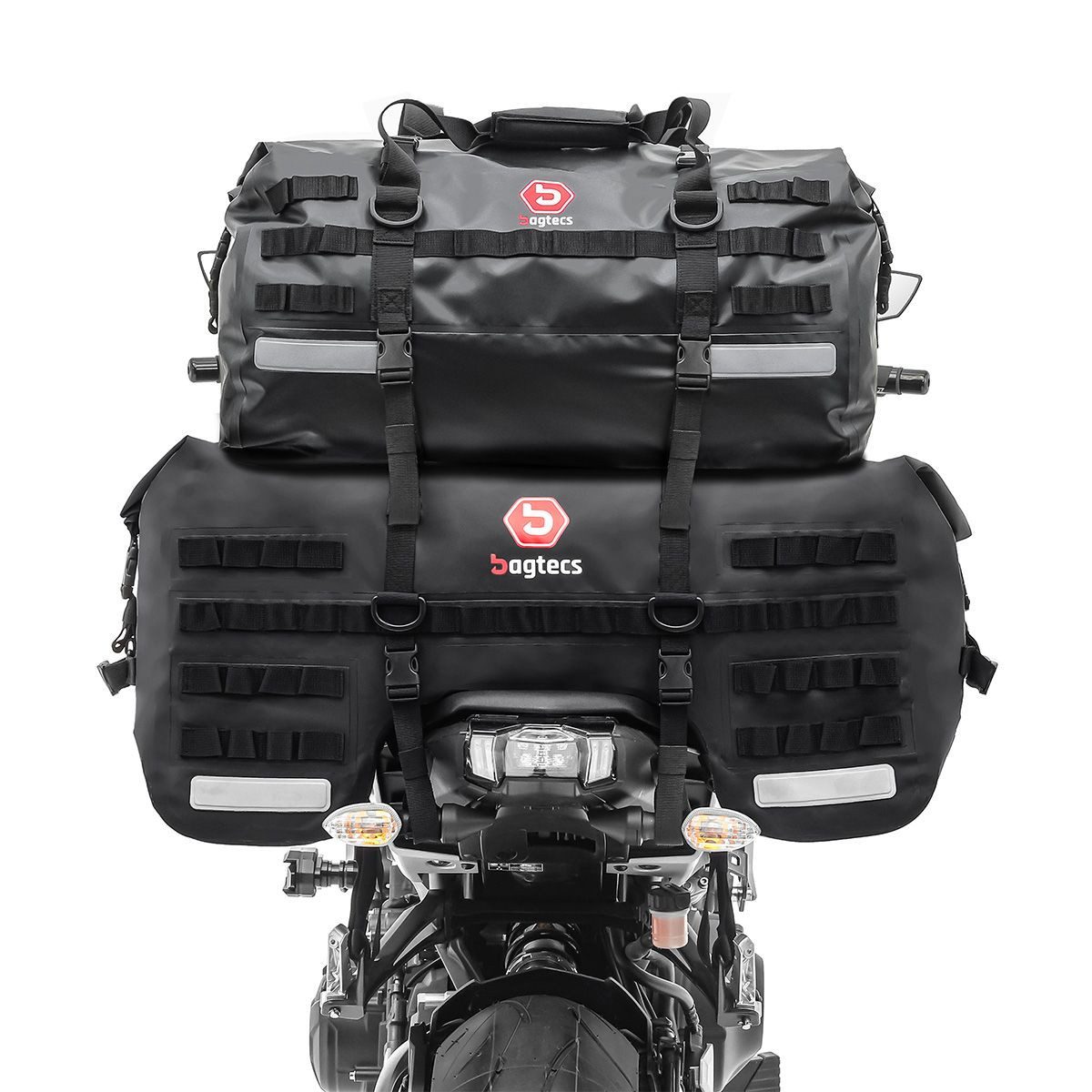 Bagtecs Reisetasche Motorrad Hecktasche Set # SX70 + XB50 Volumen 120 L Dry Bag Wasserdich