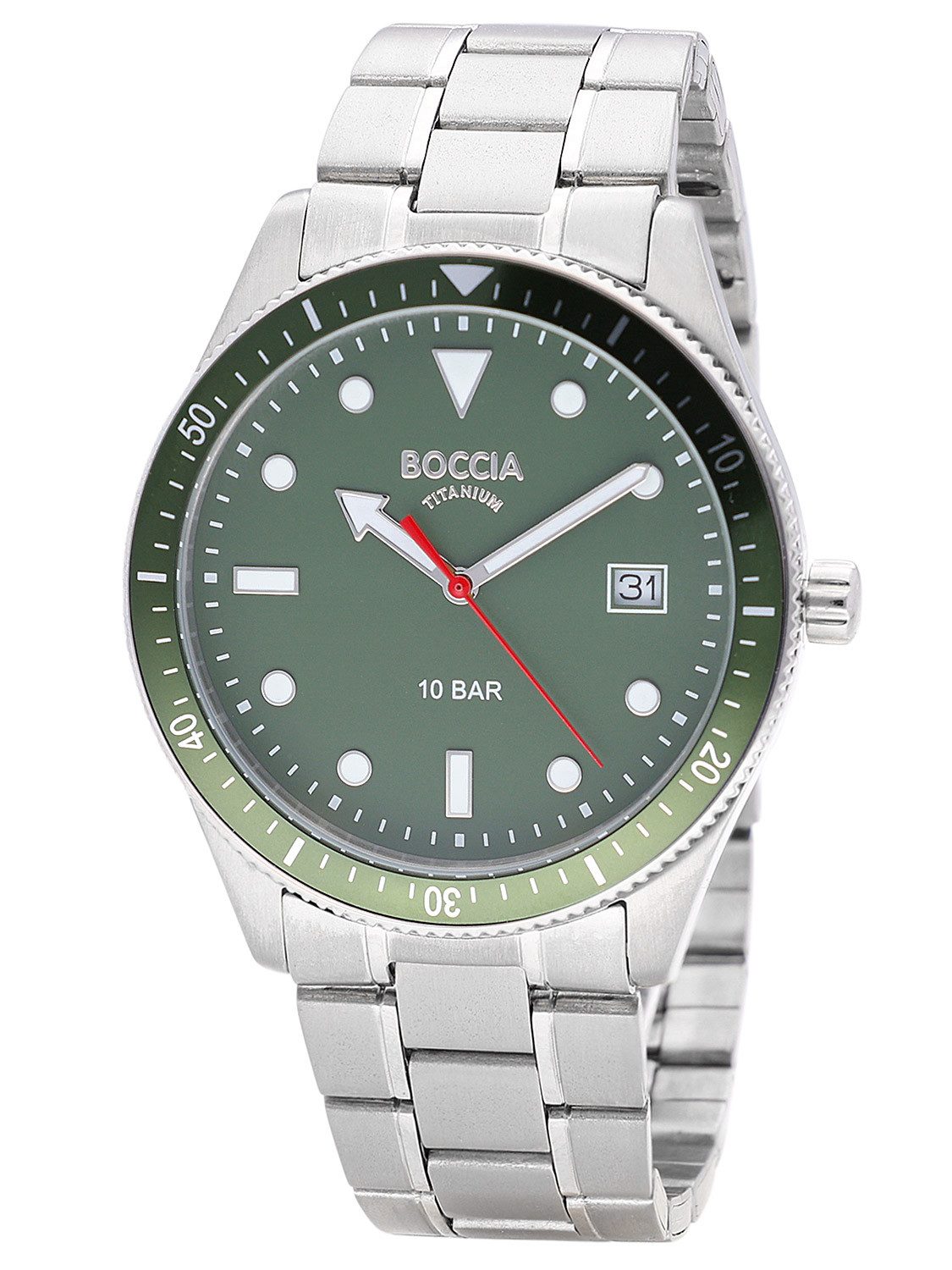 Boccia Quarzuhr Titan 10 bar Grün günstig online kaufen