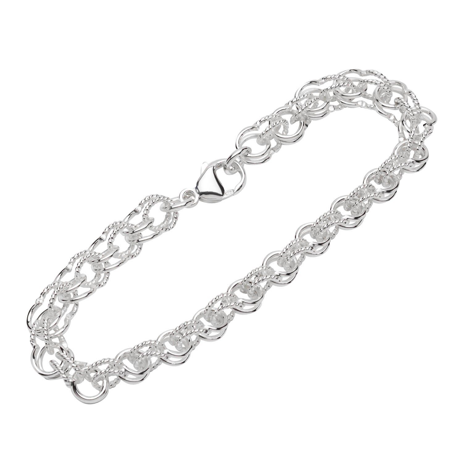 Silberarmband 925 Silber 20cm Garibaldi Kette Damen 12873