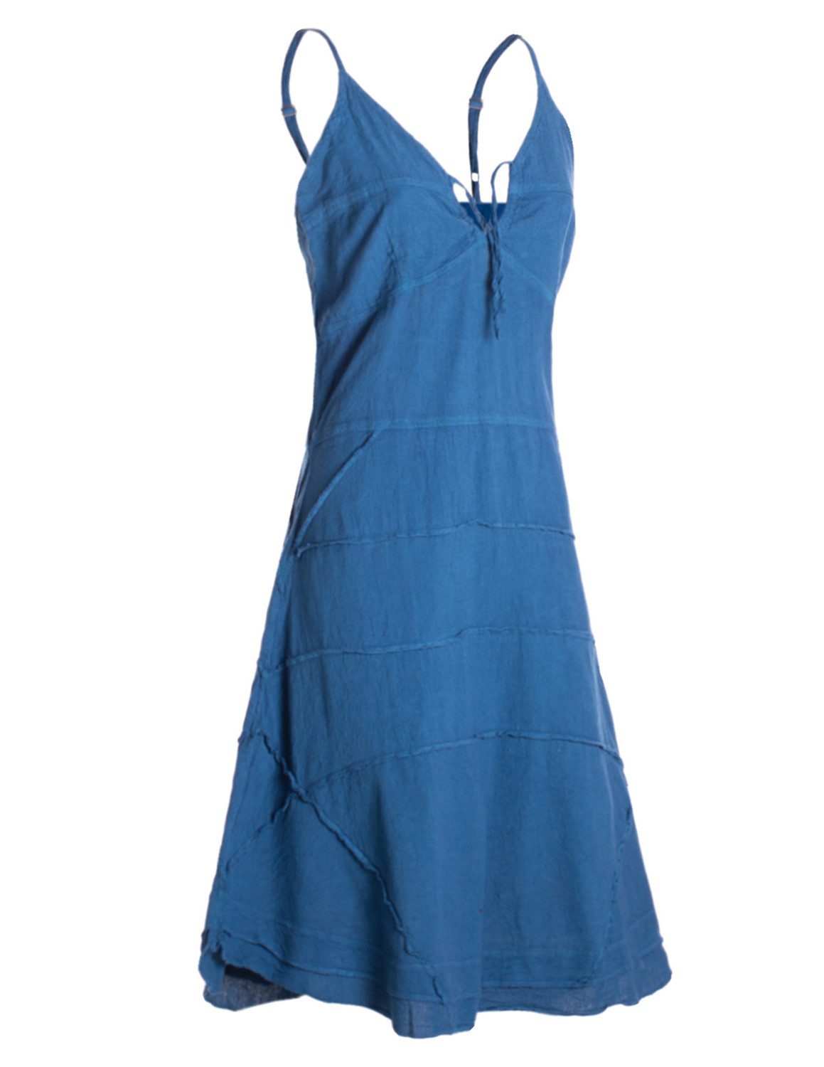 Vishes Sommerkleid Damen Kleid Handgewebt Baumwolle Spaghettiträger Schnürung Alternative Mode, Boho, Hippie, Ethno, Festival – Bild 4 von 4