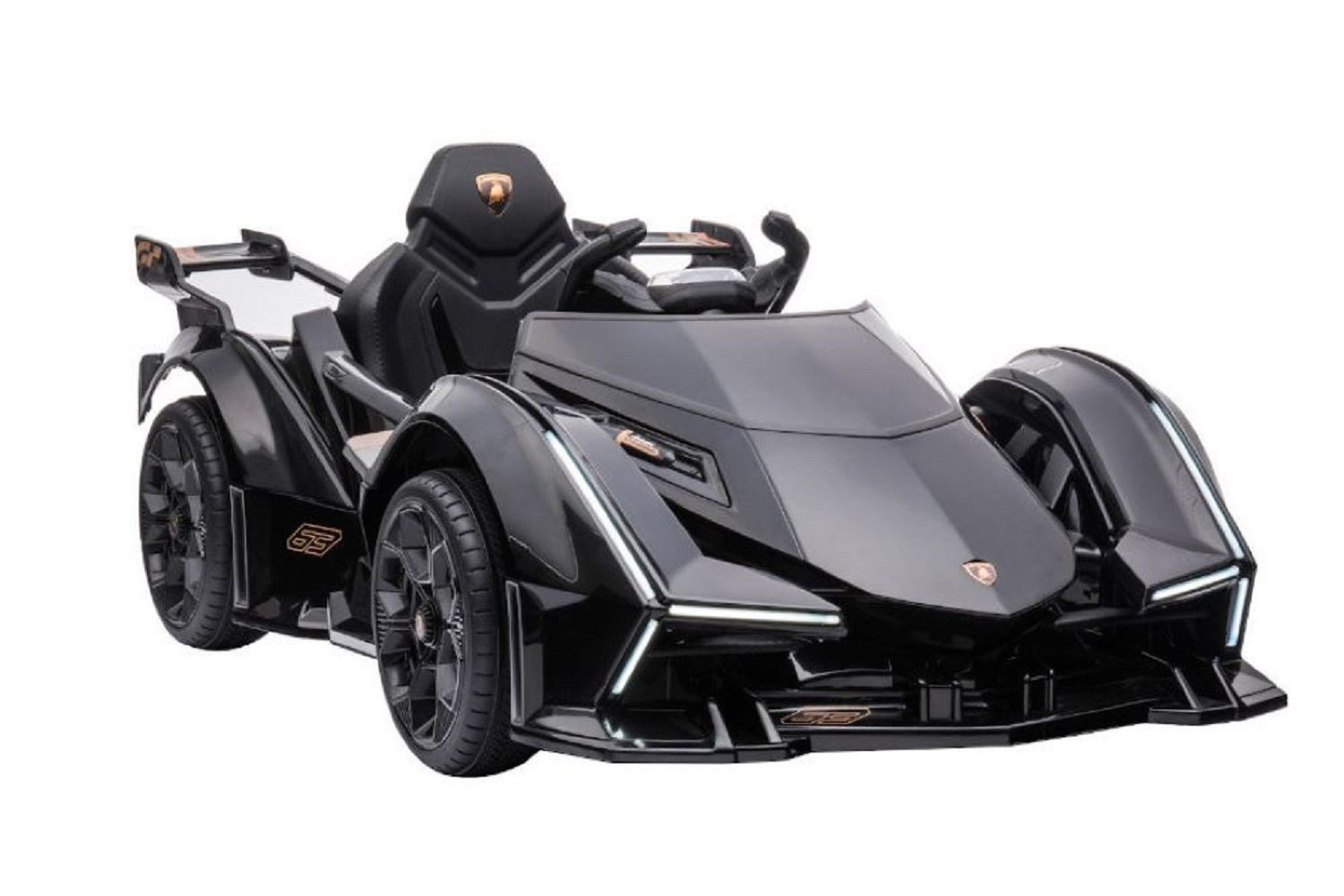 ES-Toys Elektro-Kinderauto Elektroauto Lamborghini V12, Belastbarkeit 40 kg, Vision Gran Turismo Fernbedienung MP3