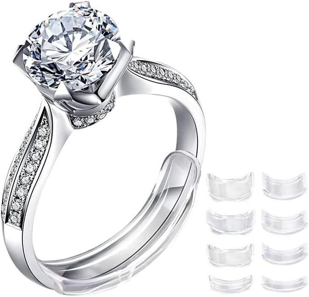 MEGAGOODS Ringmaß Silikon Ringgrößen-Anpasser 8er-Set unsichtbar günstig online kaufen