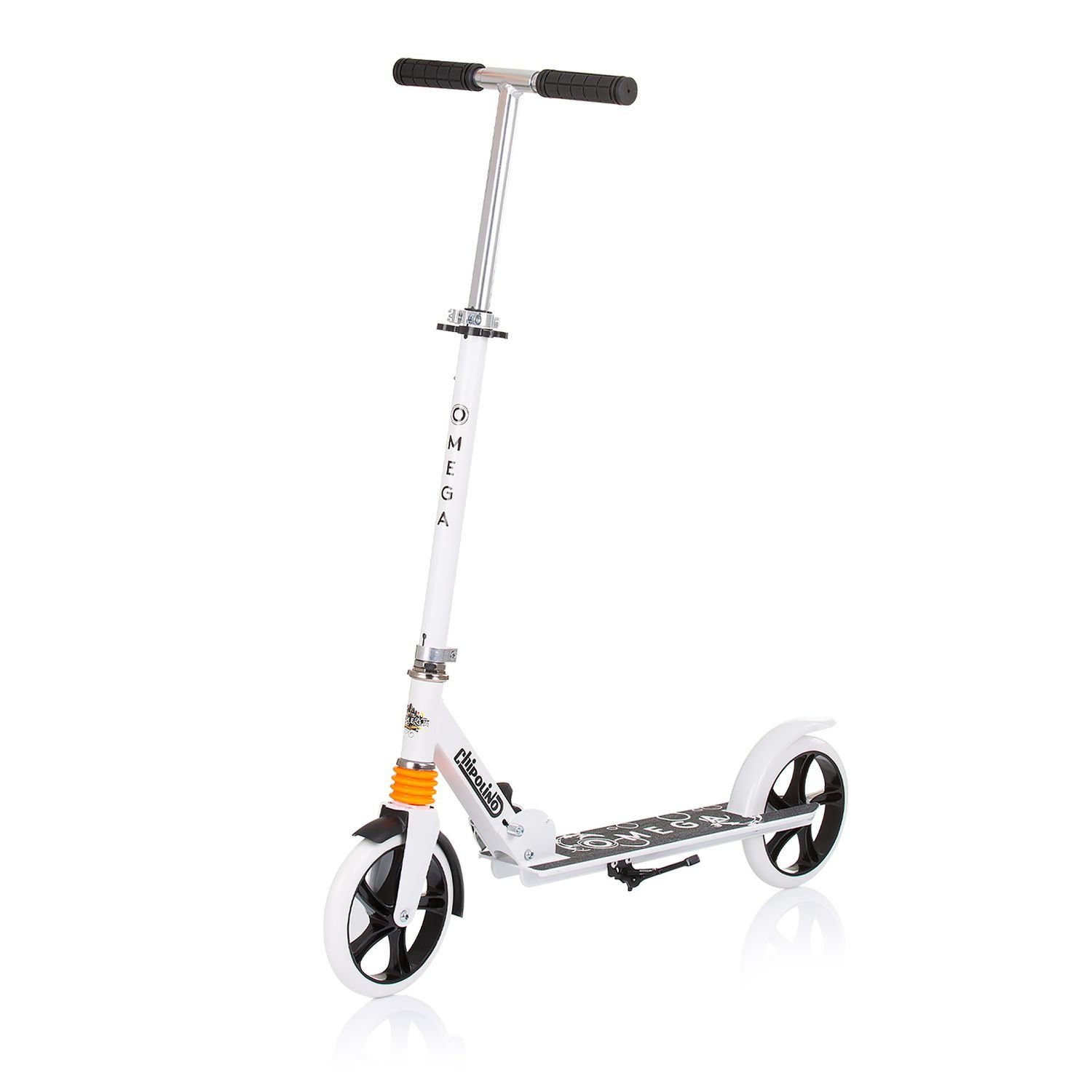 Chipolino Cityroller Kinderroller Omega verstellbar weiß Lager Bremse ABEC-7 faltbar Räder, PU