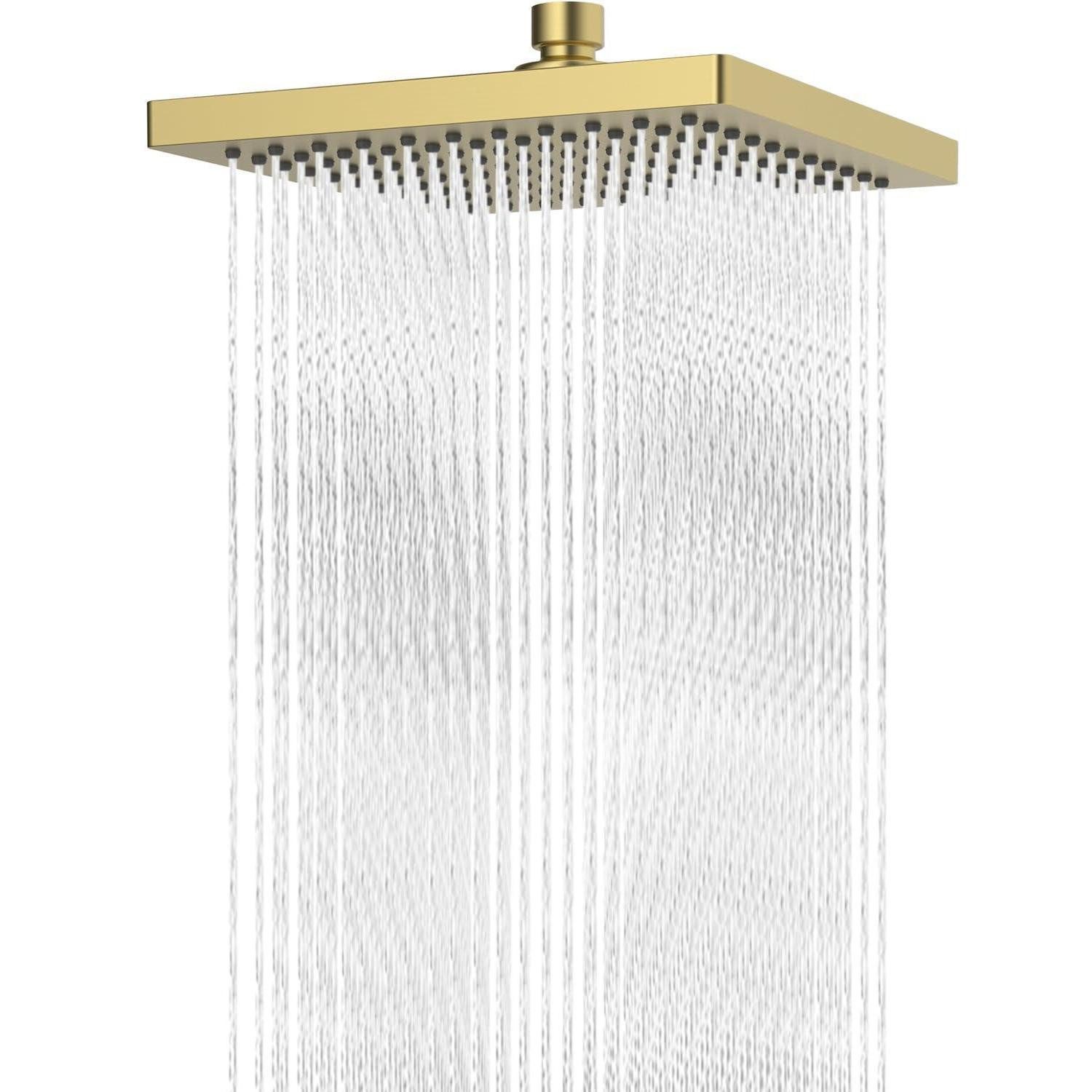 LuxusKollektion Regenduschkopf Duschkopf Regenbrause 200x200mm Strecktes Gold - 8 Zoll Quadrat