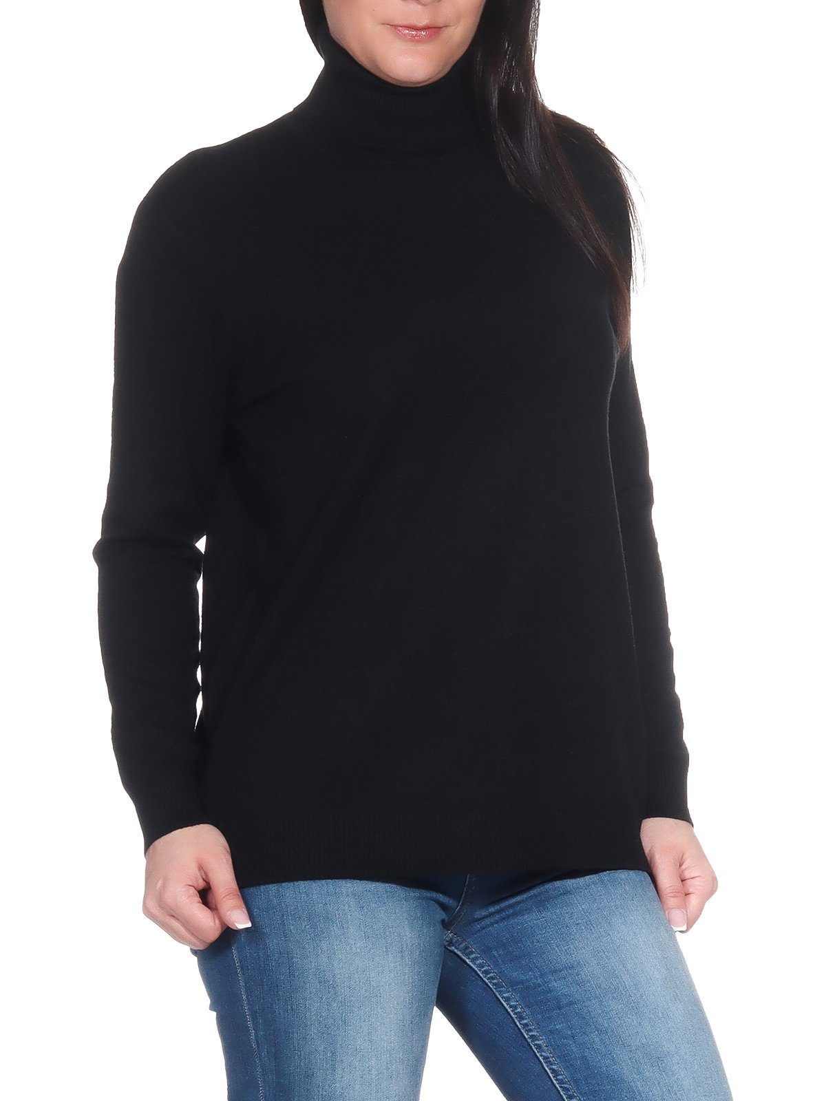 Aurela Damenmode Rollkragenpullover Damen Rolli Stickpullover (1-tlg) als Freizeitpulli oder für den Wintersport