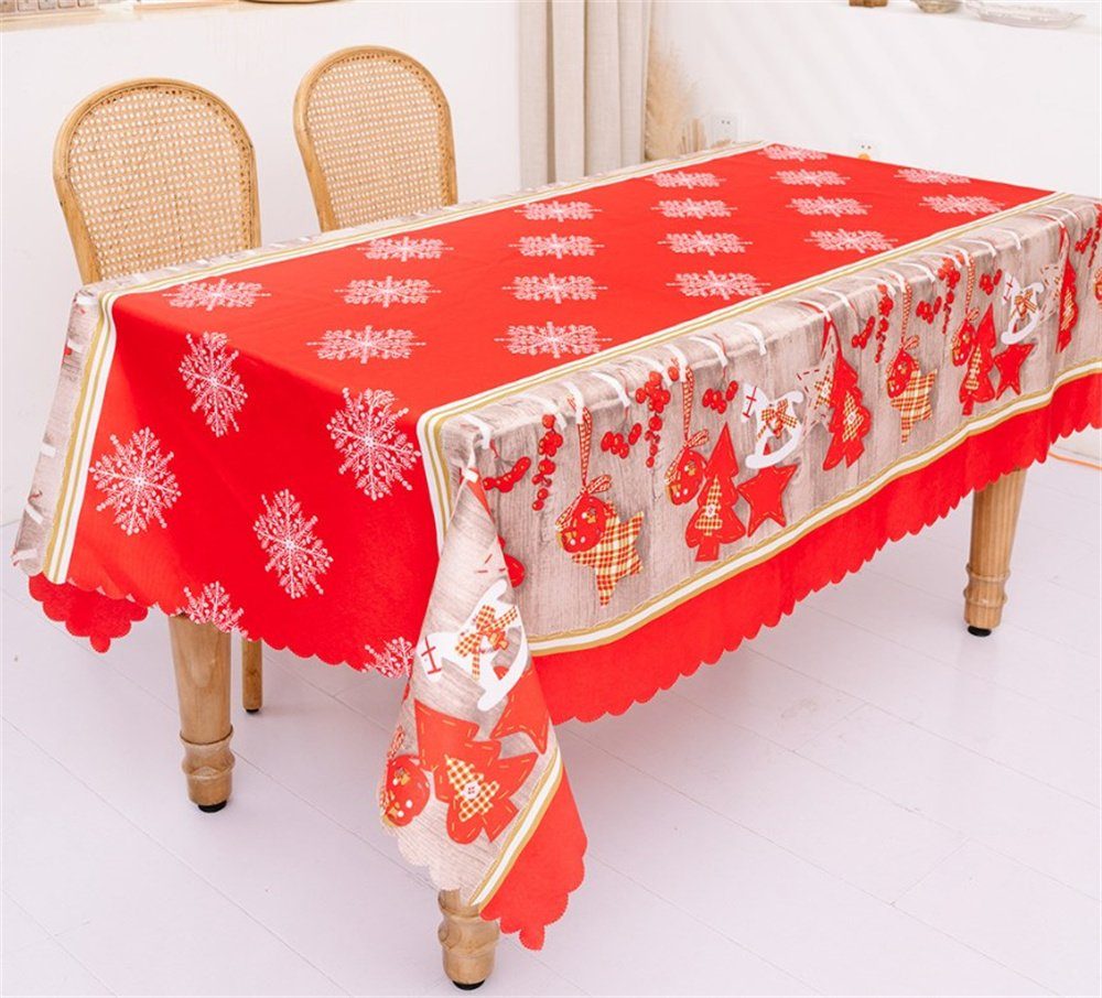 Dekorative Tischdecke Weihnachtliche Tischläufer, Tischtücher, für Party dekorationen, Adventskalender Weihnachten Geschenk für Kinder rot