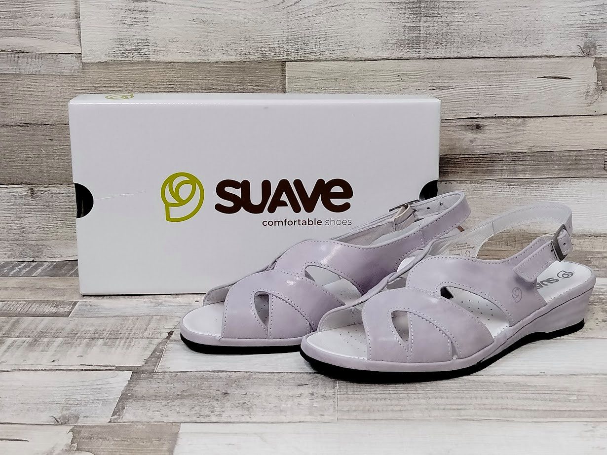 Suave suave Damen Sandale steingrau mit leichter Keilsohle 40 Sandalette