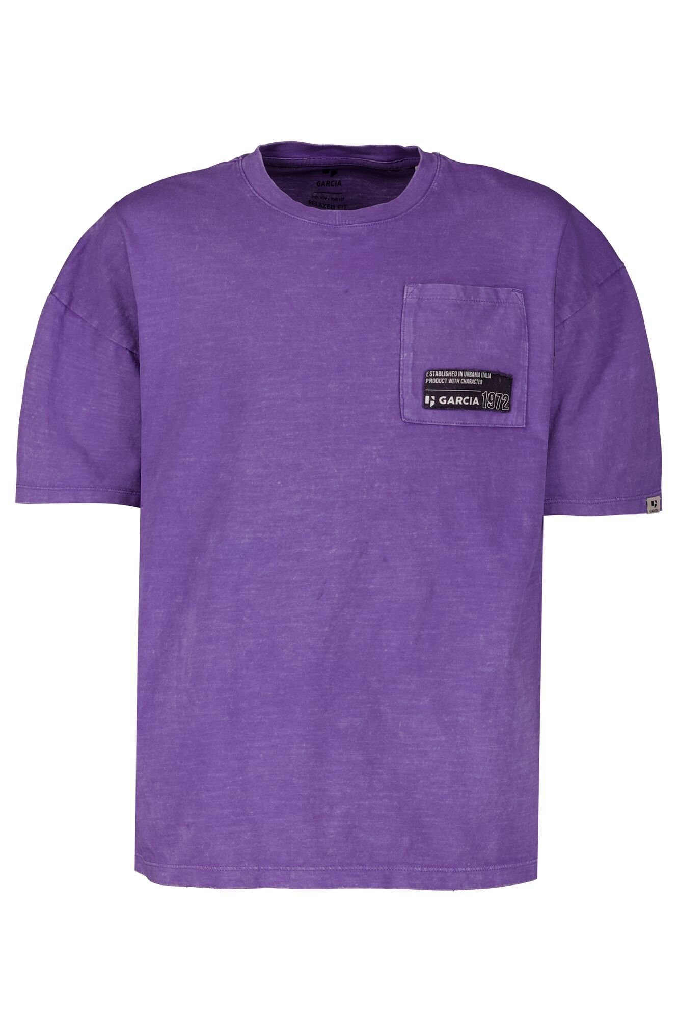 Garcia T-Shirt mit Brusttasche plum