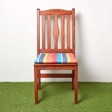 Homescapes Stuhlkissen Gestreiftes Sitzkissen aus 100% Baumwolle, bunt, 40 x 40 cm