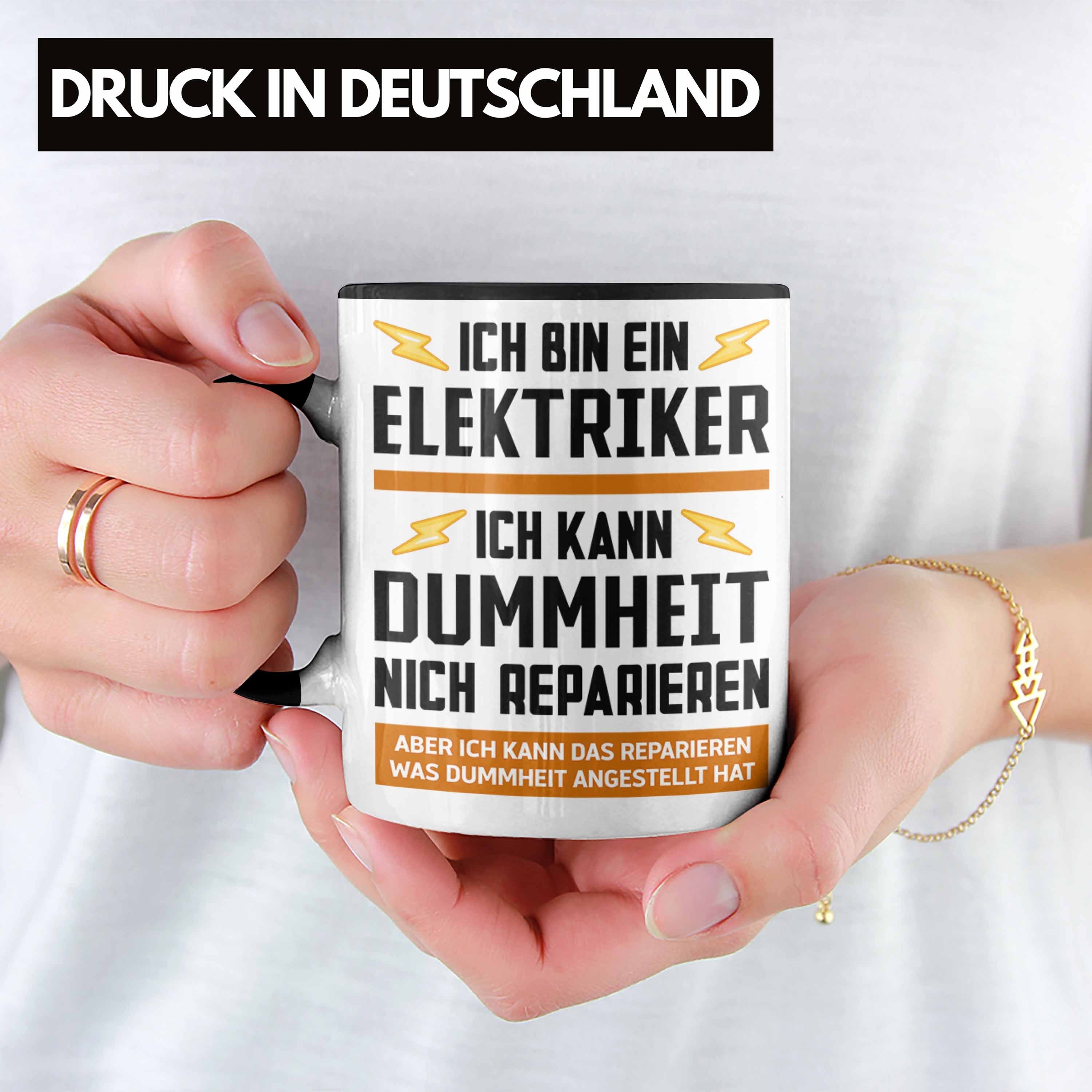 Schwarz Lustig Männer Tasse Geschenk Gadget Trendation Kaffeetasse Tasse Spruch Elektriker Trendation Geschenke Kaffeebecher -