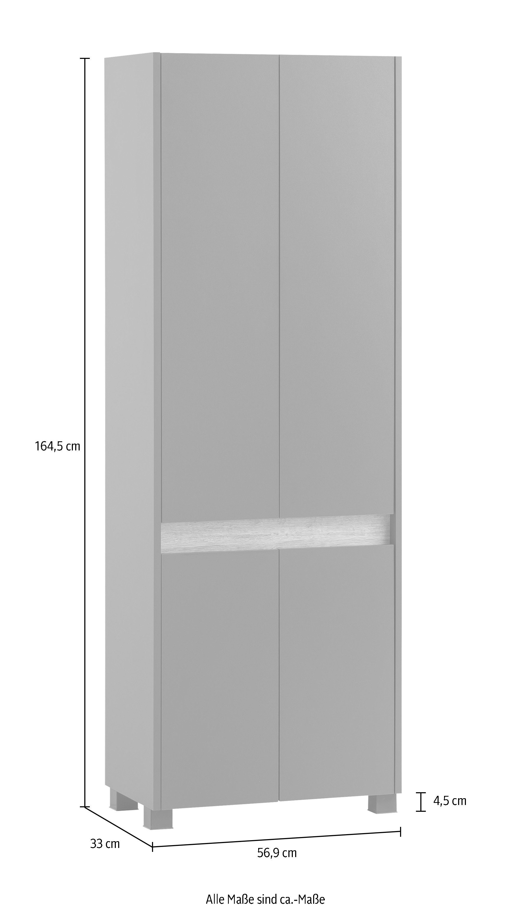 Breite anthrazit/wildeichefb. 57 cm | Schildmeyer Schuhschrank Cosmo anthrazit/wildeichefb.