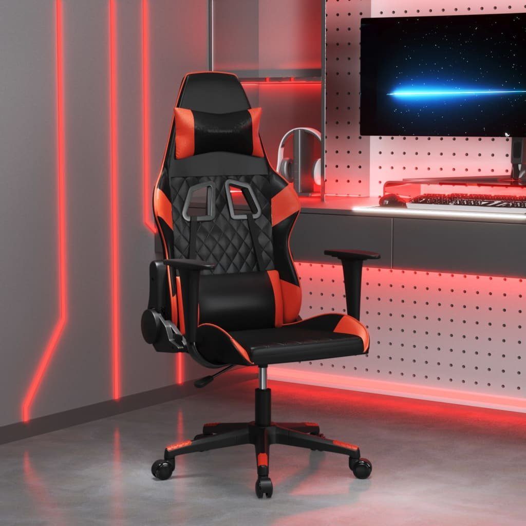 rot Gaming-Stuhl vidaXL Kunstleder Rot (1 Schwarz und Schwarz St) | und mit Gaming-Stuhl rot Massagefunktion und Schwarz