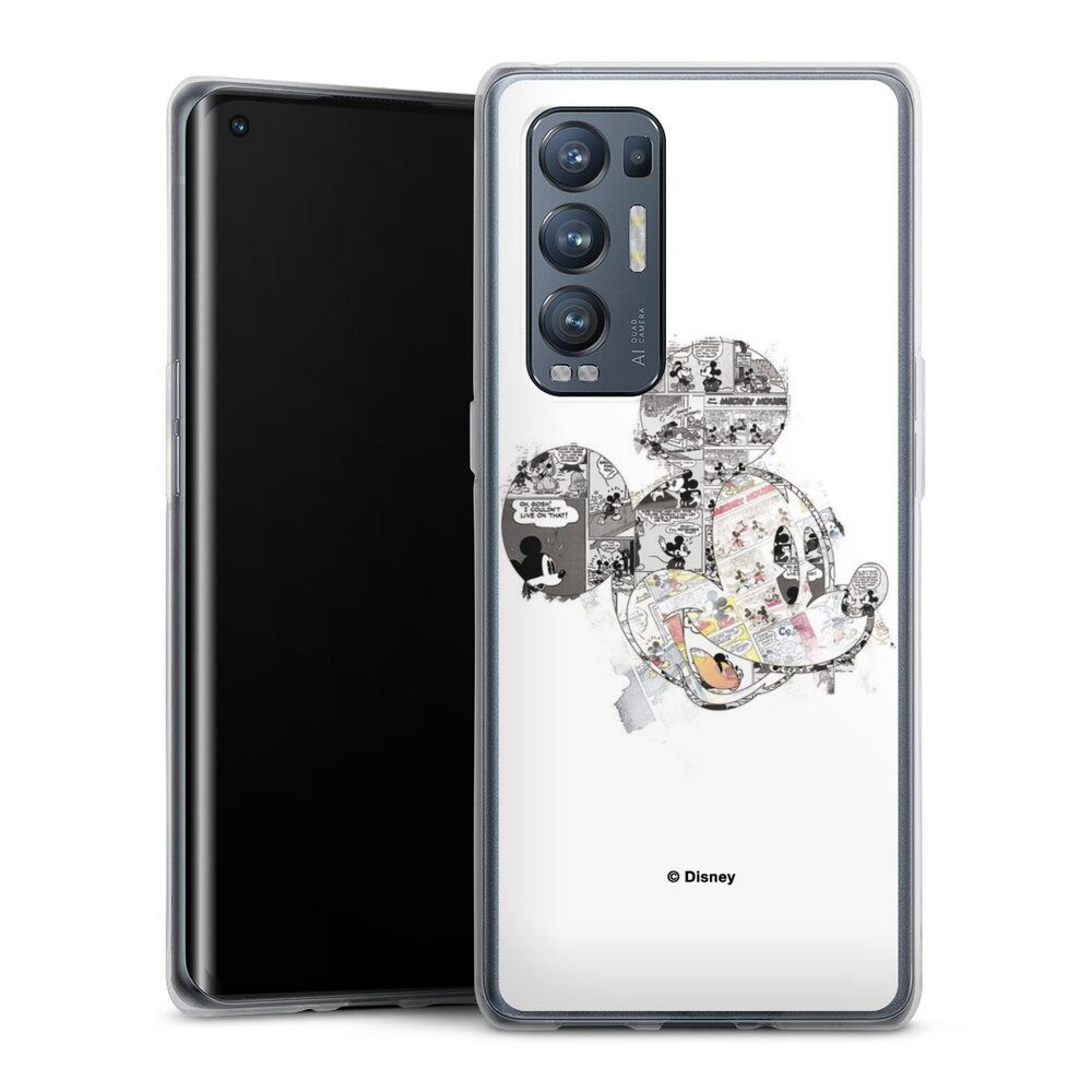 DeinDesign Handyhülle Mickey Mouse Offizielles Lizenzprodukt Disney Mickey Mouse - Collage, Oppo Find X3 Neo Silikon Hülle Bumper Case Handy Schutzhülle