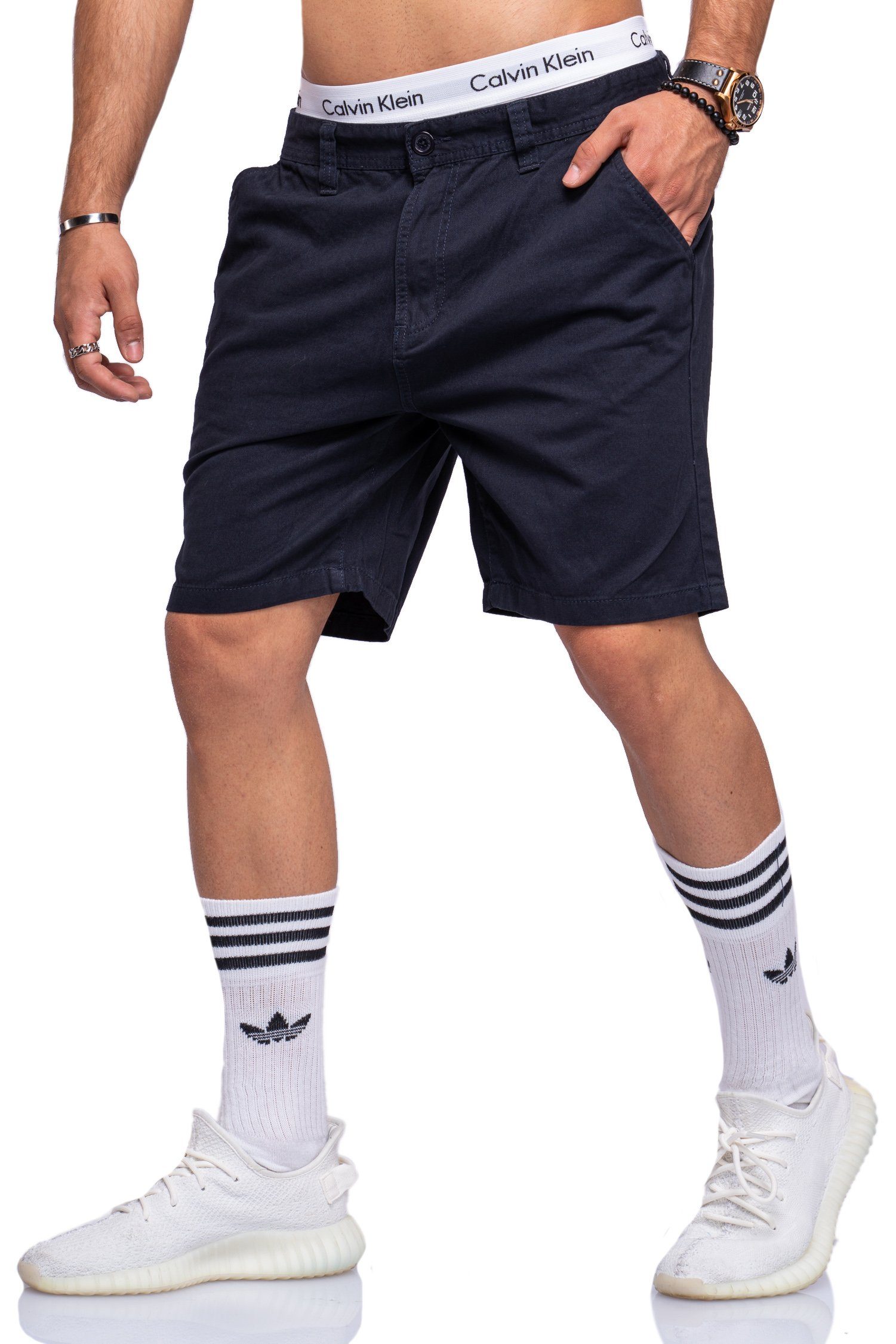 behype Shorts ALAN in lockerem Schnitt dunkelblau