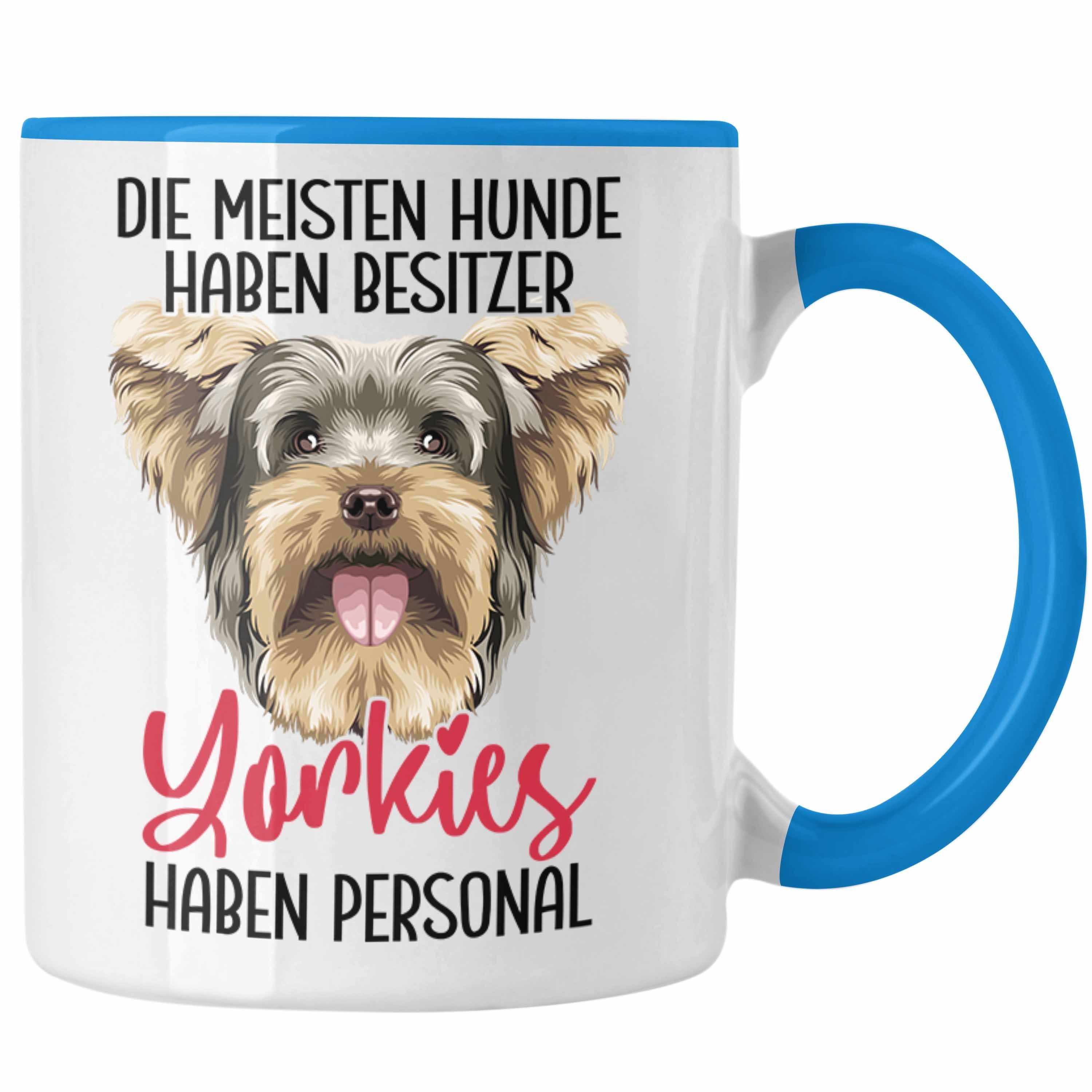 Trendation Tasse Yorkie-Besitzer Geschenk Tasse Hund Kaffee-Becher Yorkie Liebhaber Ges Blau