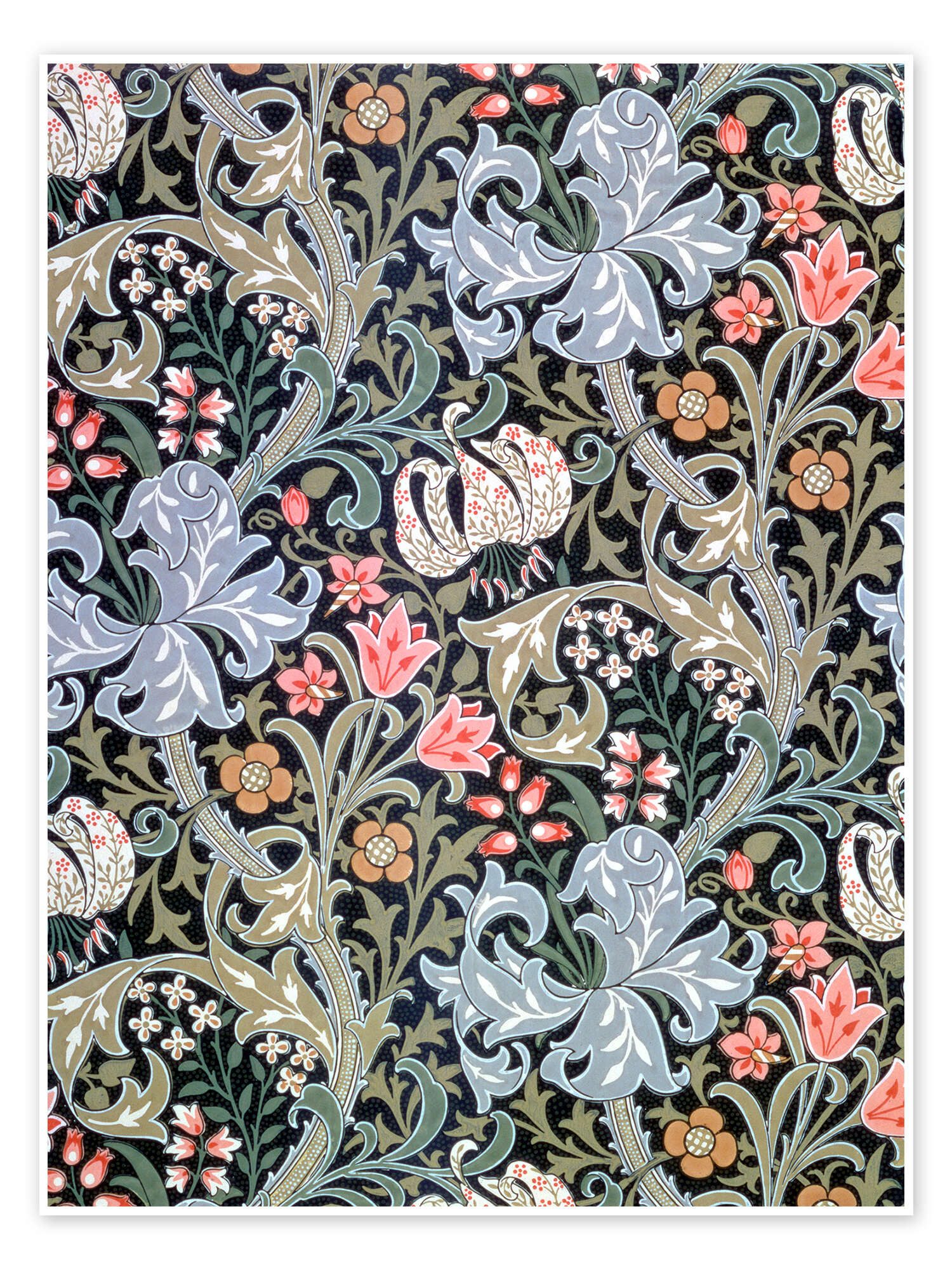 Posterlounge Wandbild Goldene Lilie, William Morris, erhältlich als Poster, Leinwandbild, Wandsticker oder Acrylglasbild
