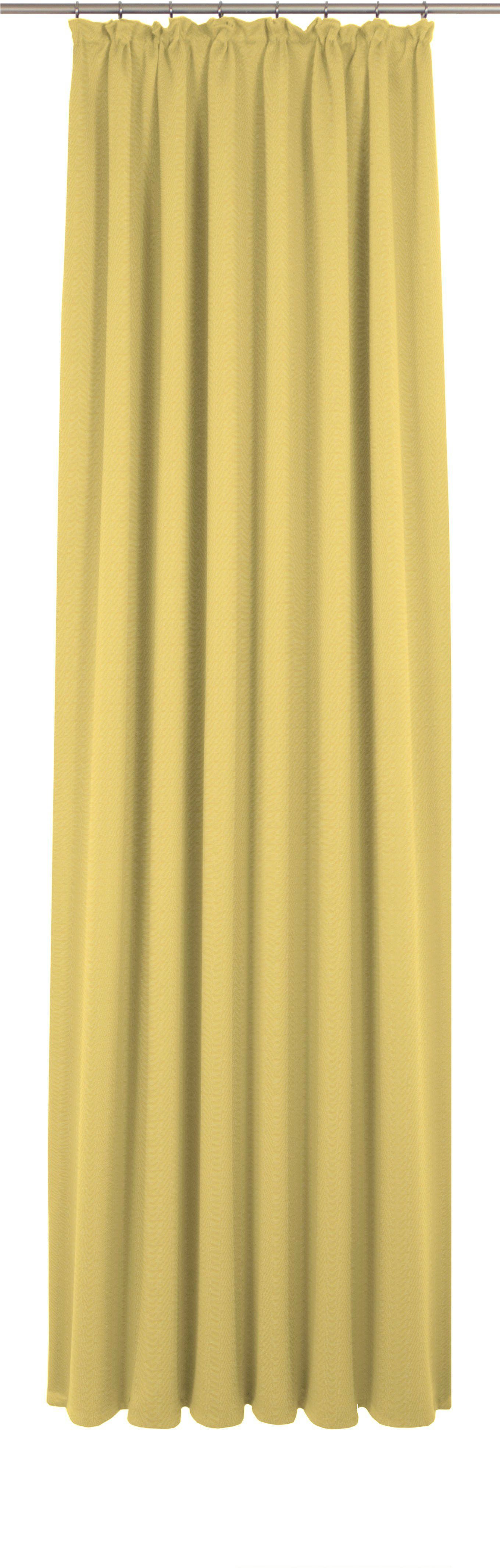 Vorhang Uni Collection light, Wirth, Kräuselband (1 St), blickdicht, nach Maß gelb