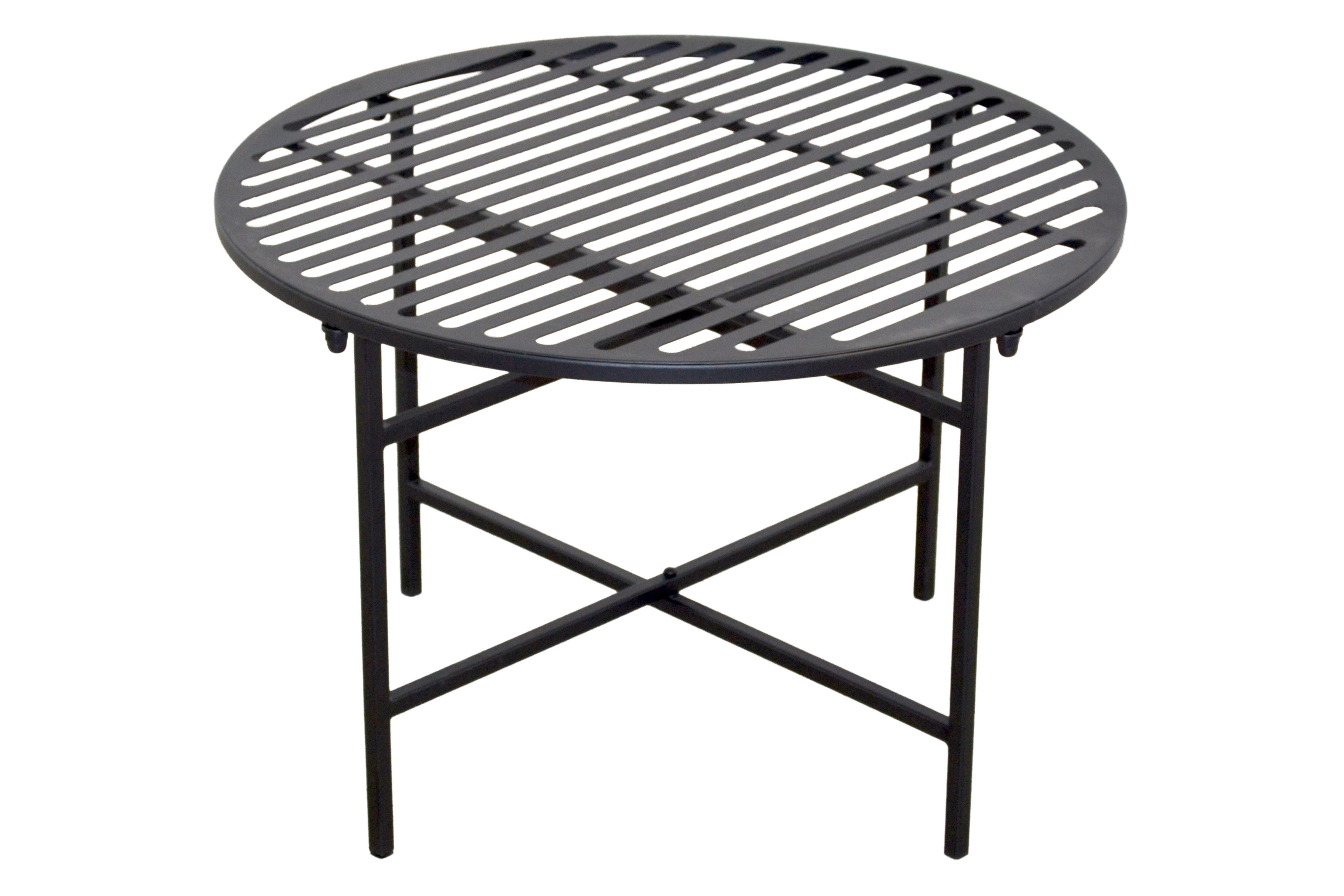 moebel-direkt-online Gartentisch Runder 4-Fuß-Metalltisch mit Gitterablage