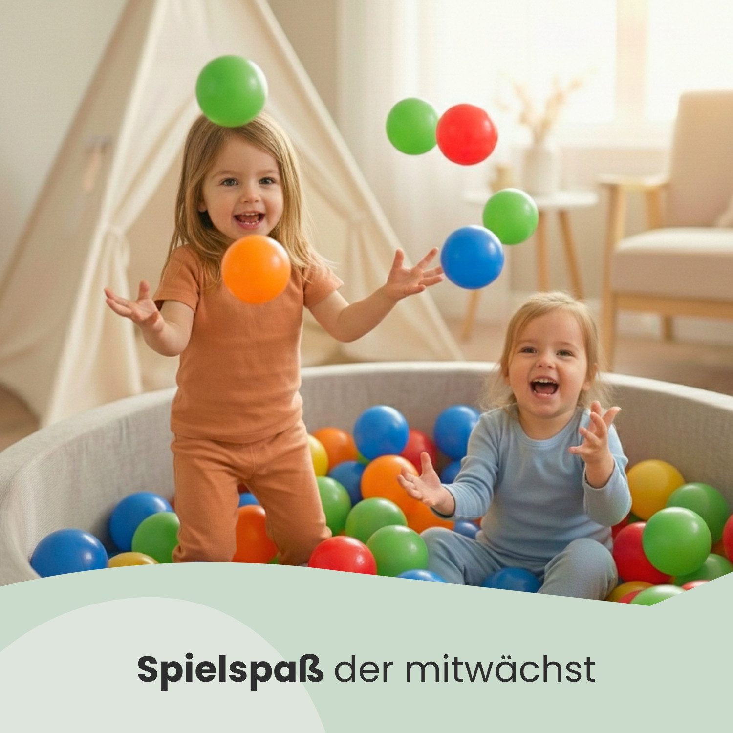 LittleTom Bällebad-Bälle Baby - 120 Bunte Bälle fürs Bällebad - Geprüfte Kinder Spielbälle (120-St), Ab dem 1. Tag: Babybälle zum Greifen - Plastikbälle für den Bällepool