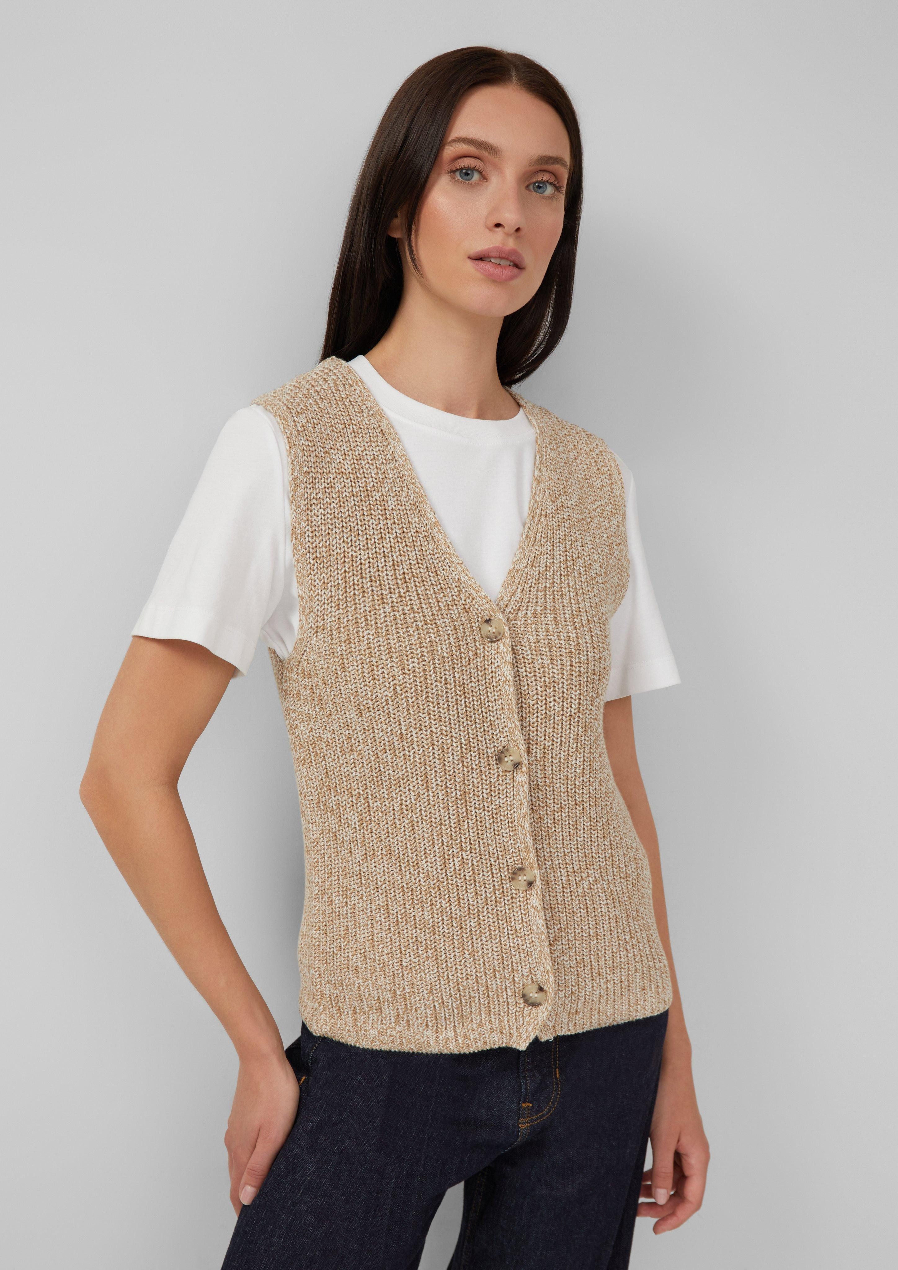 s.Oliver Kurzarmpullover Strickweste im Slim Fit günstig online kaufen