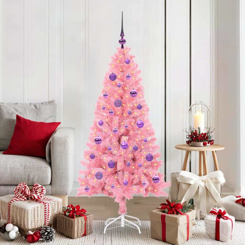 vidaXL Künstlicher Weihnachtsbaum Weihnachtsbaum Rosa 150 cm PVC