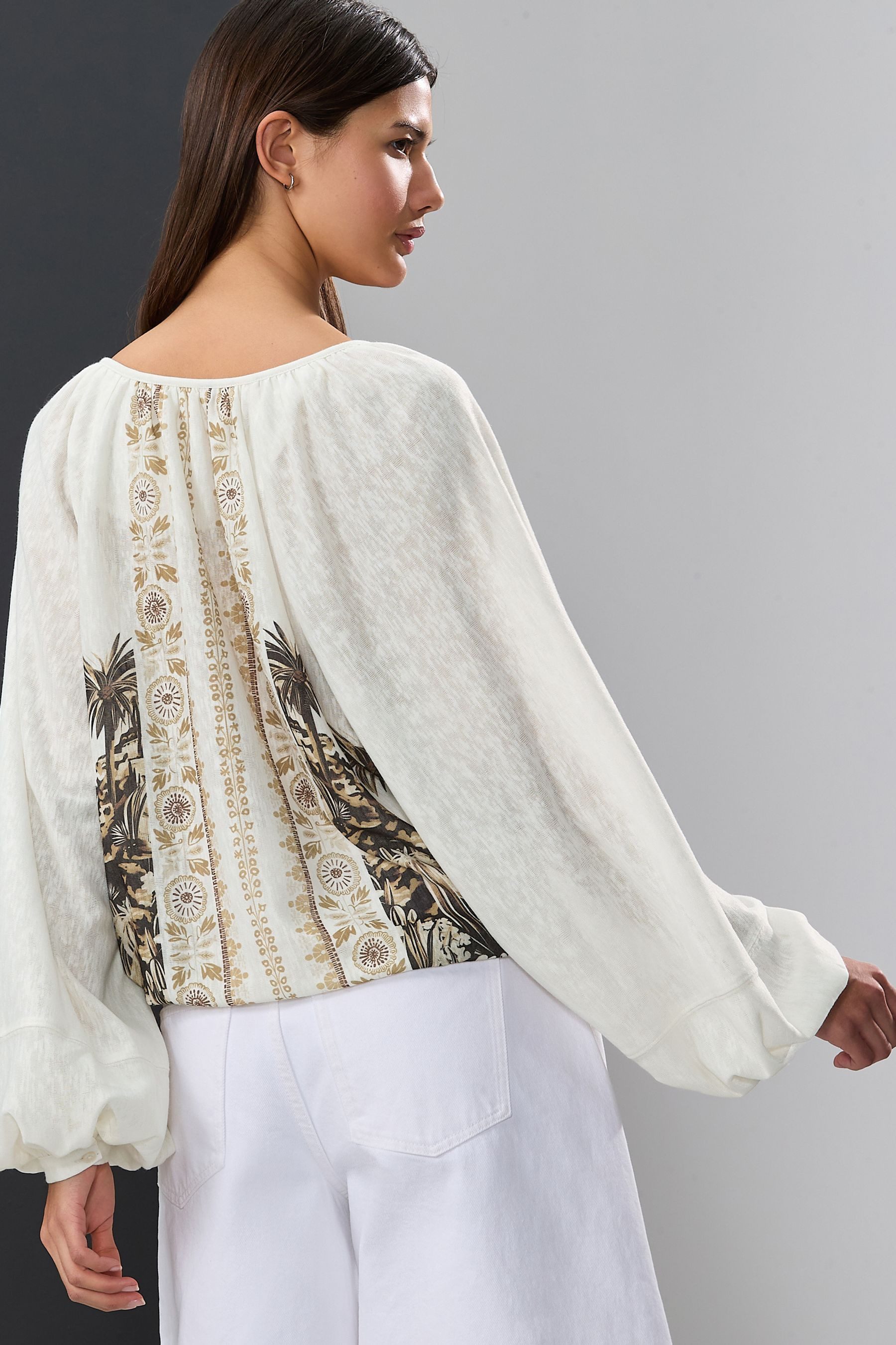 Next Langarmbluse Langärmelige Boho-Bluse mit Kordel günstig online kaufen
