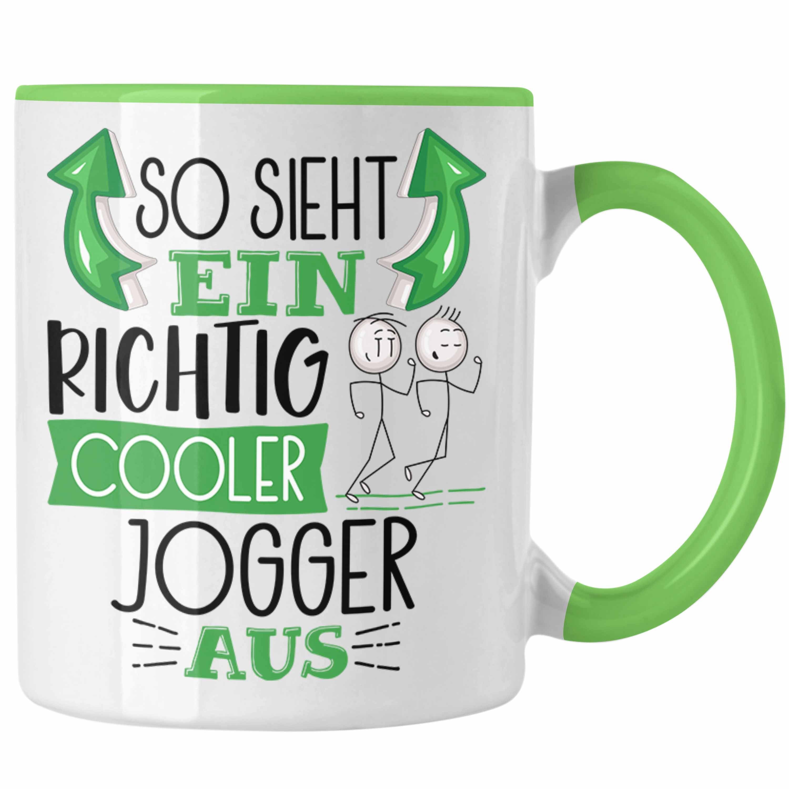 Trendation Tasse So Sieht Ein Richtig Cooler Jogger Aus Geschenk Tasse Lustiger Spruch Grün