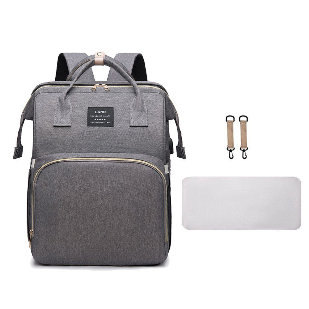 Moskitonetz NUODWELL grau Rucksack,mit und Wickeltasche Wickeltasche Baby USB-Ladeanschluss