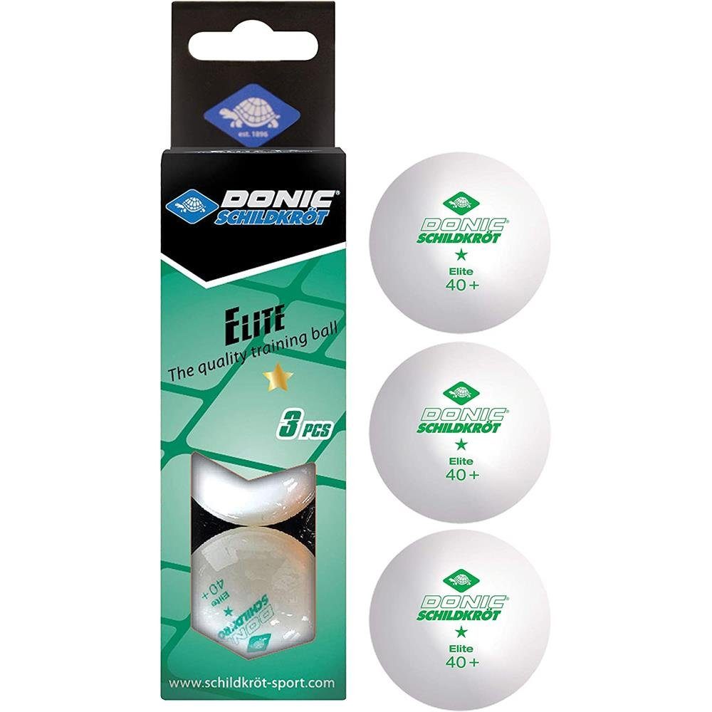 Donic-Schildkröt Schildkröt Tischtennisball (Set), 1-Stern Elite, 40 mm, Weiß, Kunststoff, TT-Ball
